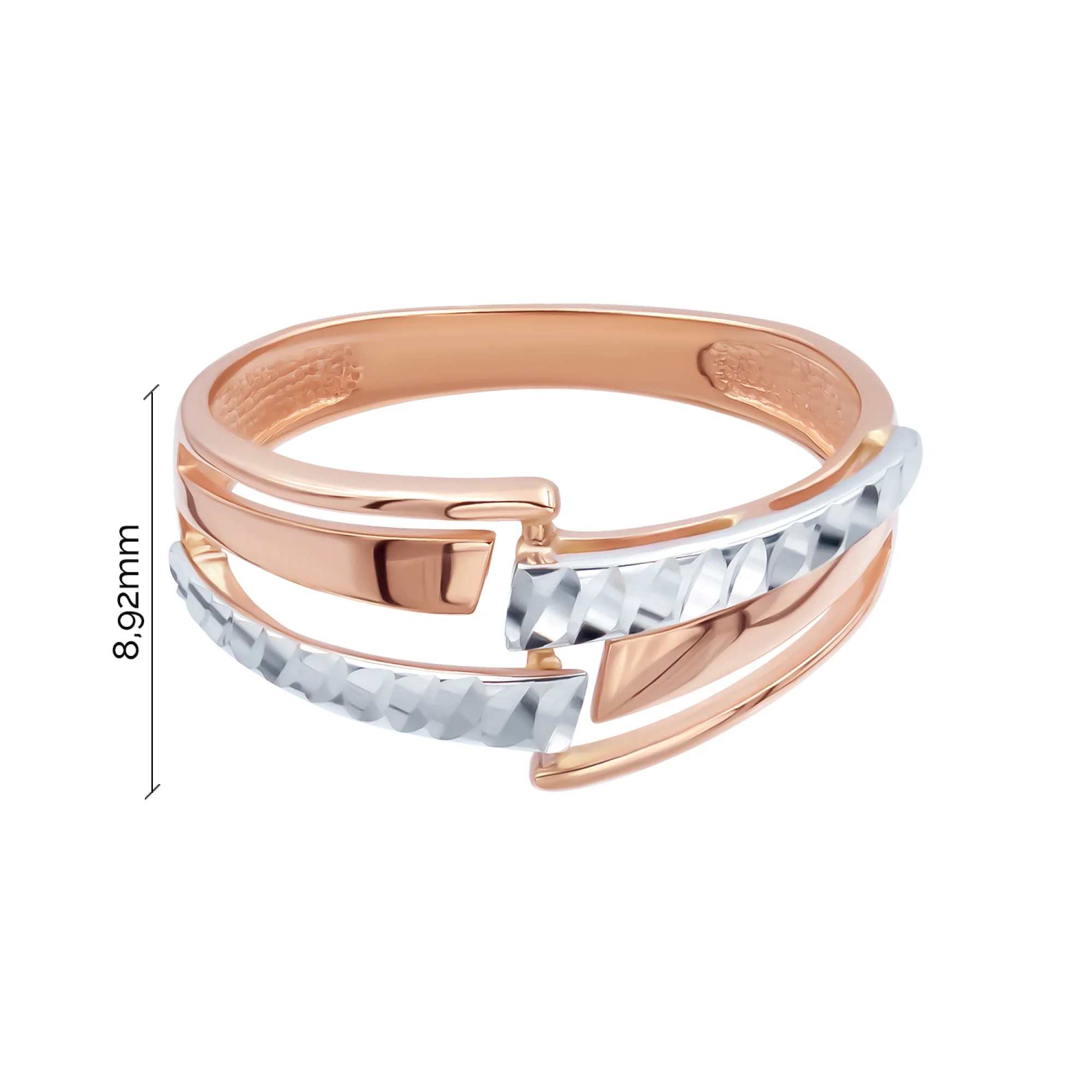 Каблучка з комбінованого золота - 483080 - 3