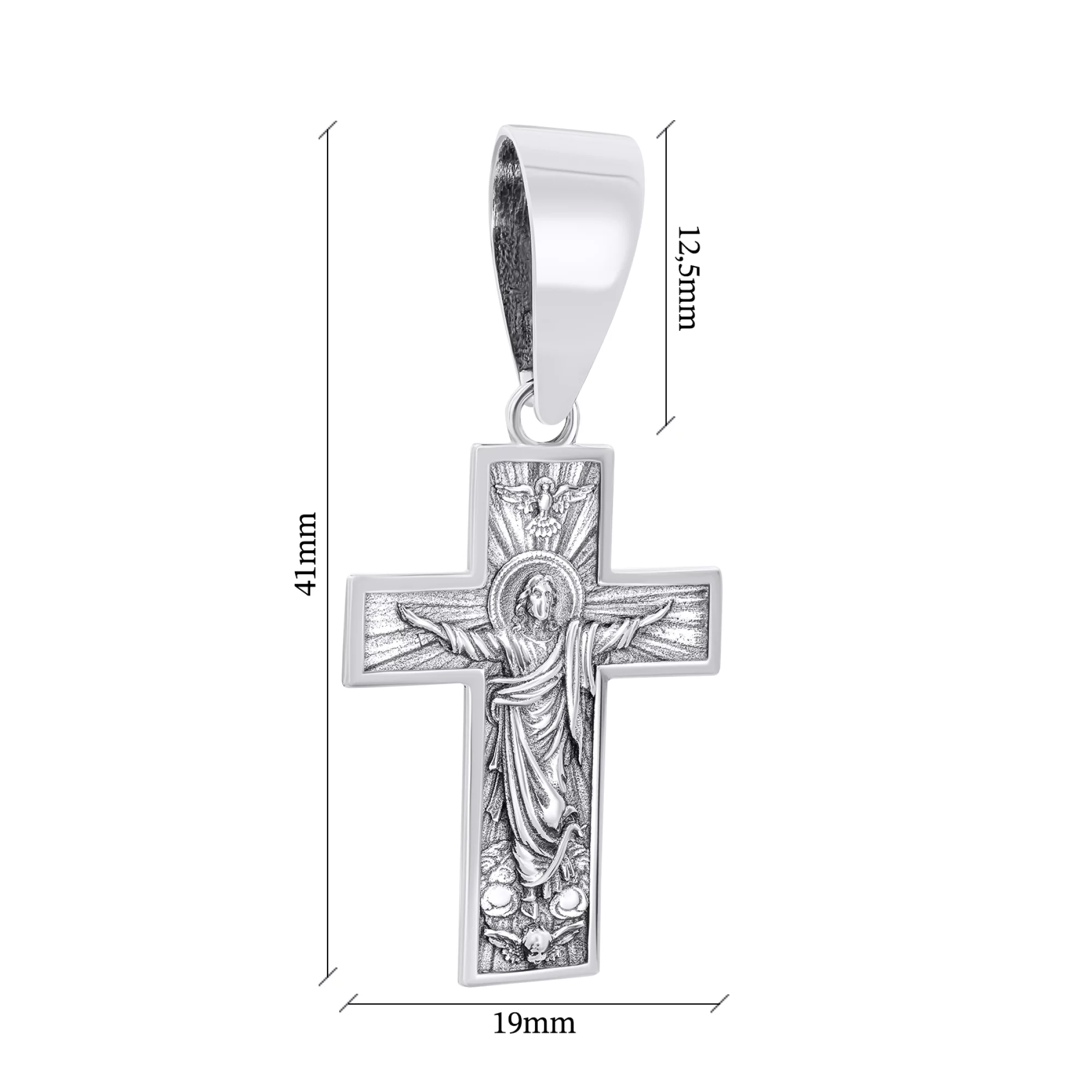 Срібний православний хрест із чорнінням - 1548972 – зображення 3