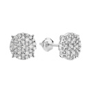 Серьги-гвоздики из белого золота с бриллиантами - 1824412