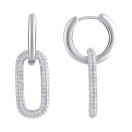 Сережки из серебра с подвесками с фианитами - 1483971