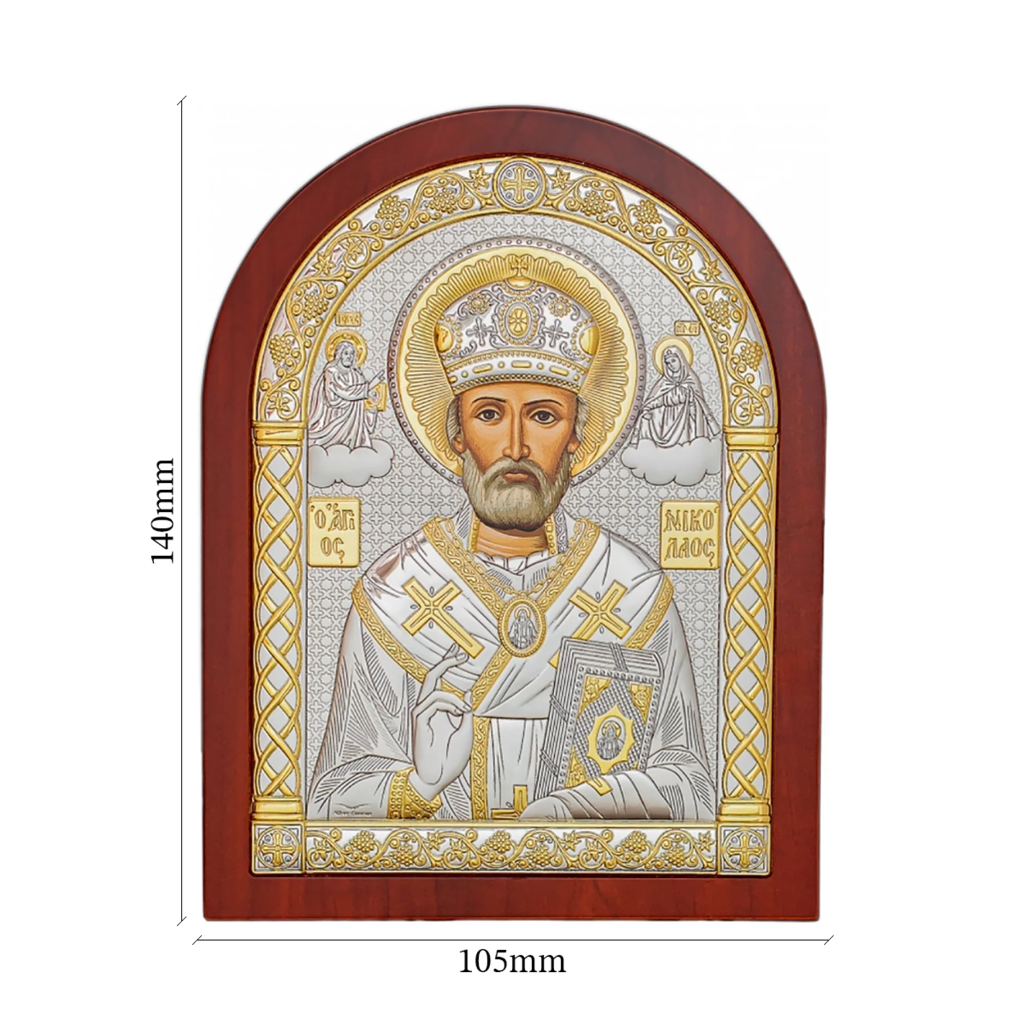 Икона из серебра "Николай чудотворец" 105х140 мм - 1309364 – изображение 2