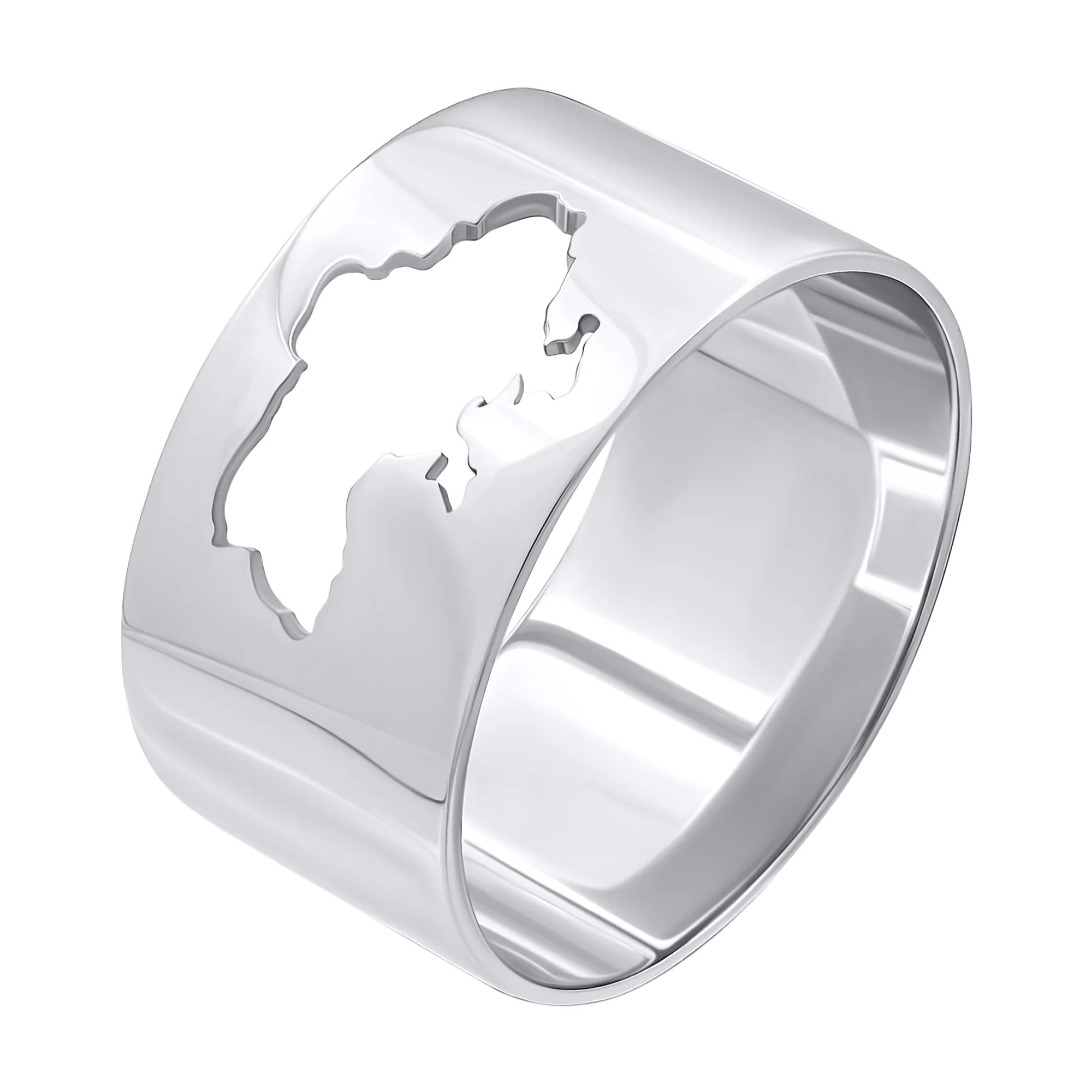 Широкое кольцо из серебра "Украина" - 1259990 – изображение 1