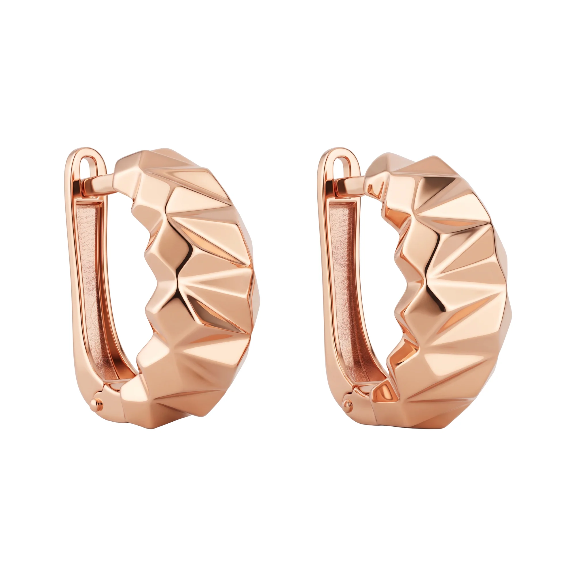 Геометрические серьги из красного золота - 2182471 - 2