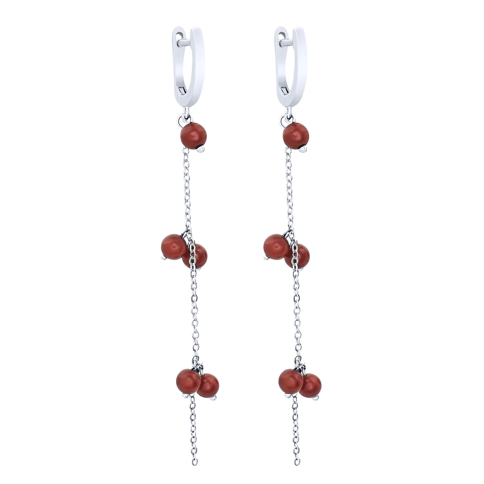 Серьги из серебра с кораллами - 1742928 - 1