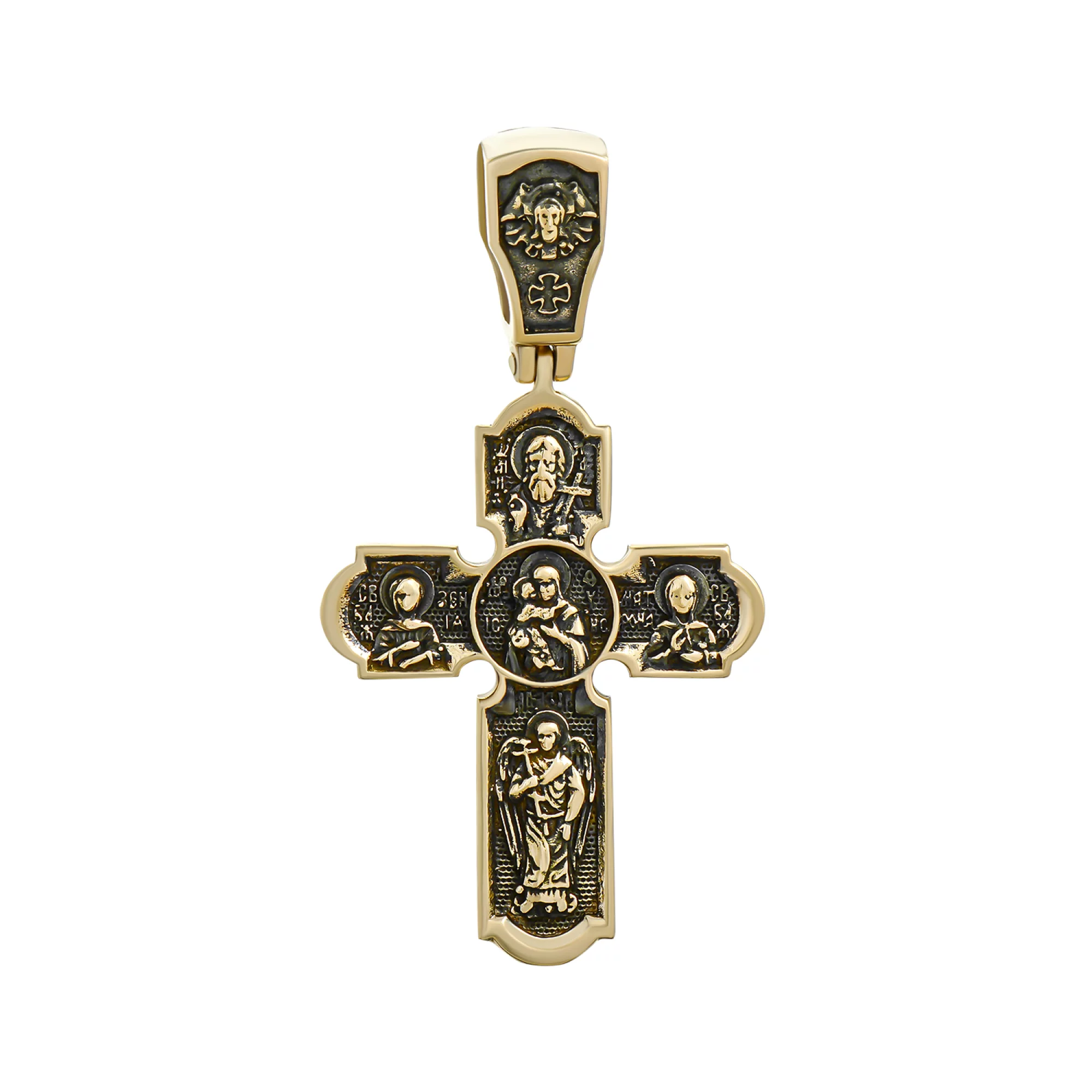 Крестик золотой с чернением - 851987 – изображение 2