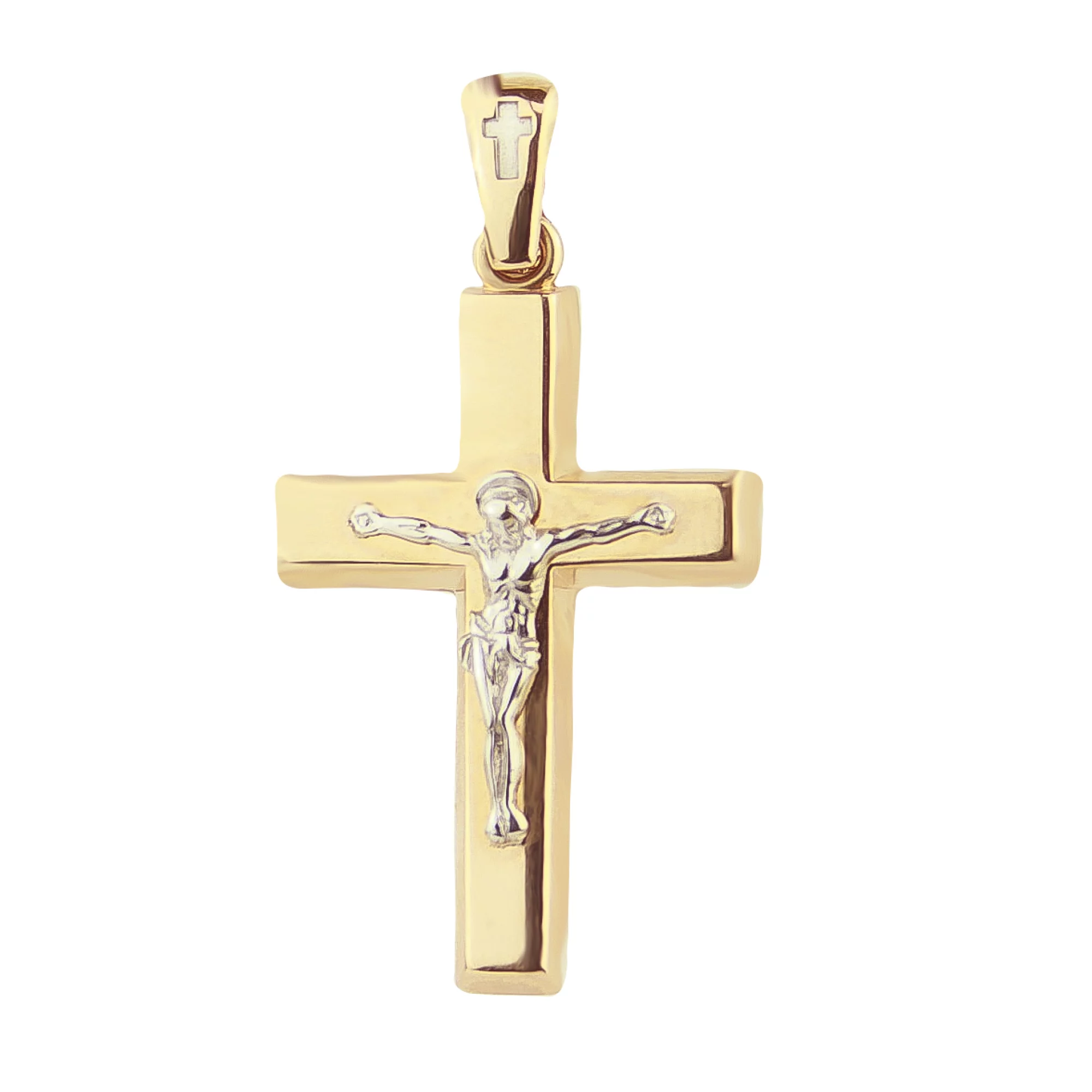 Крестик из комбинированного золота - 474488 – изображение 1
