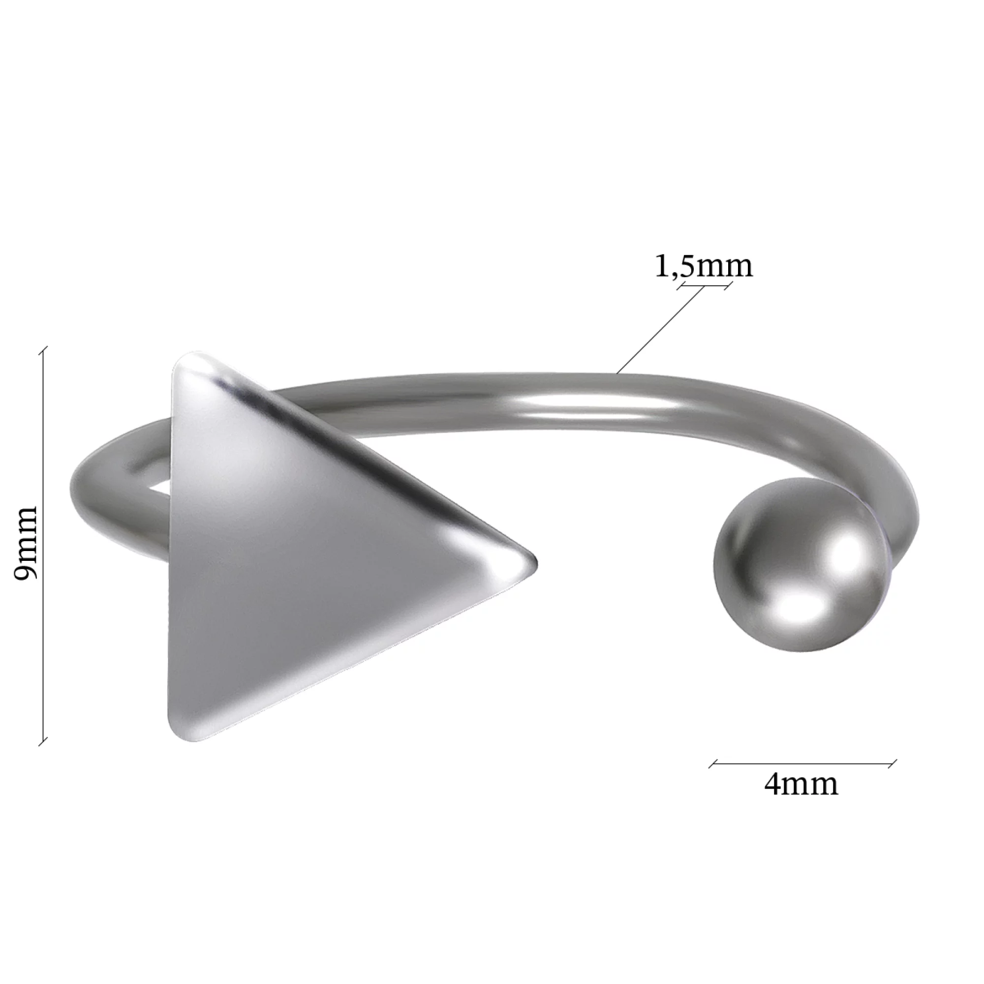 Кольцо серебряное "Треугольник" - 962777 – изображение 3