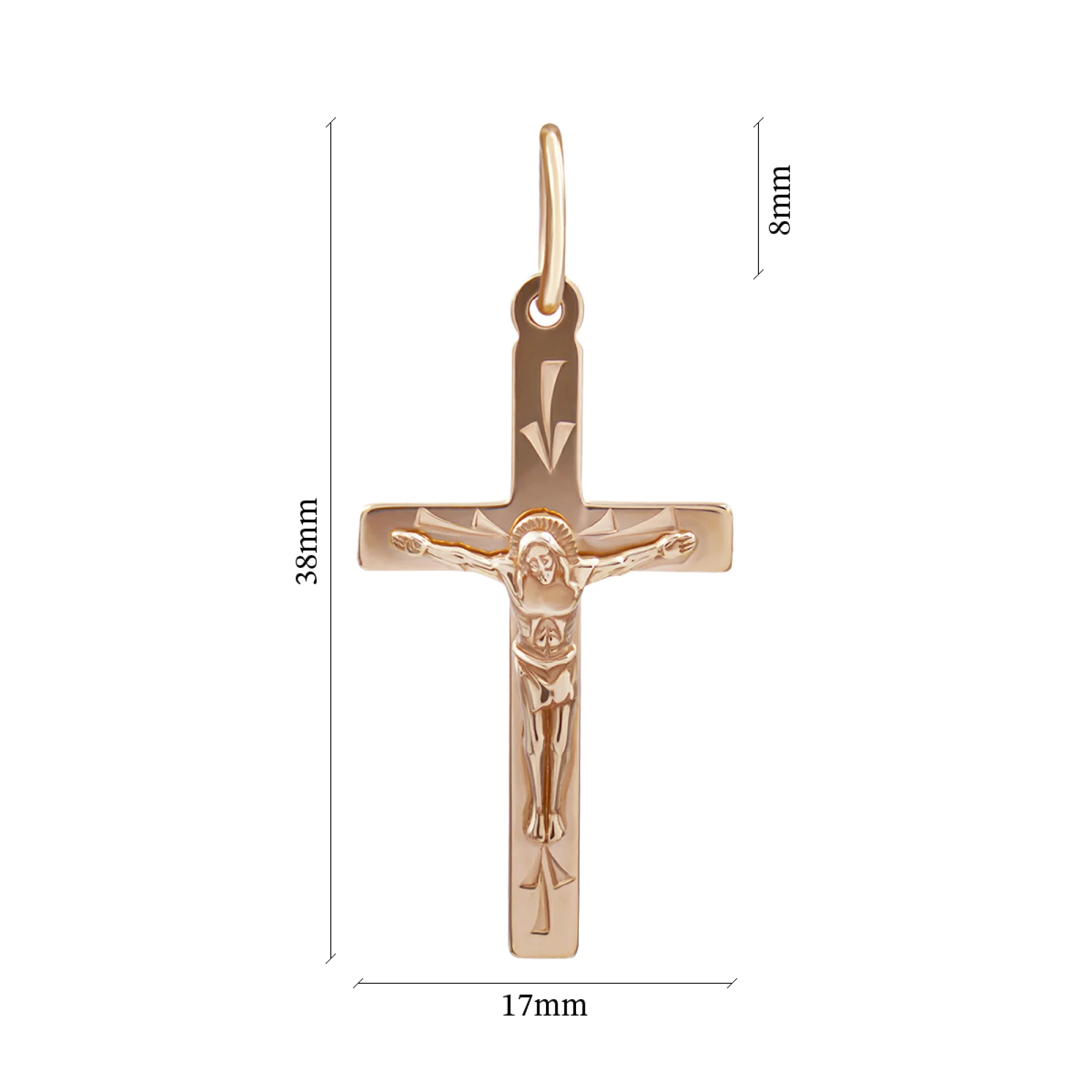 Крестик из красного золота - 375581 – изображение 3