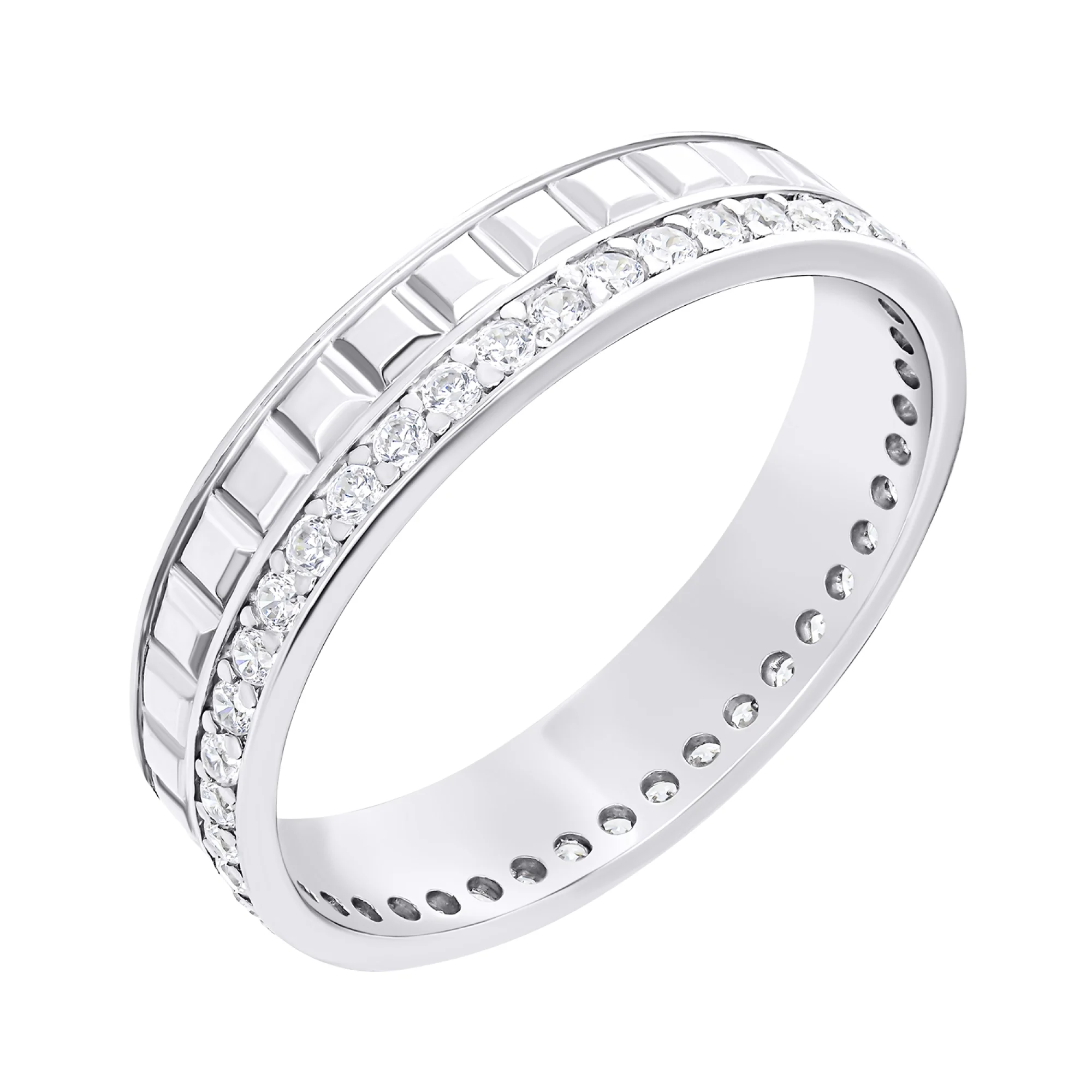 Серебряное кольцо с фианитами - 1549900 - 1