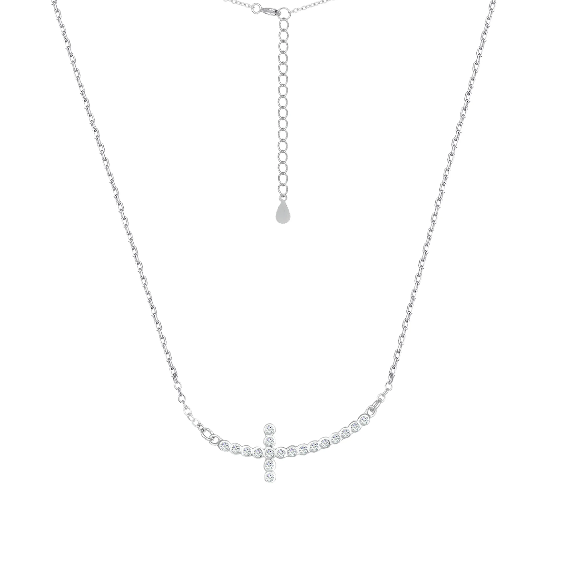 Серебряное колье с цирконием - 431341 - 1