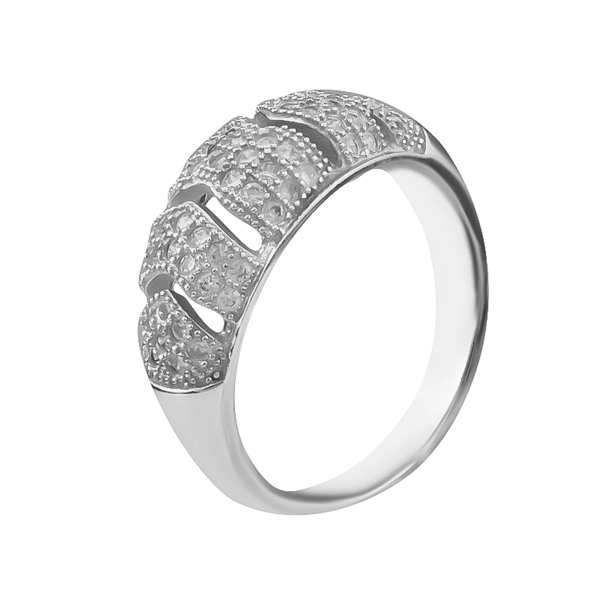Серебряное кольцо с фианитами - 1428539 - 1