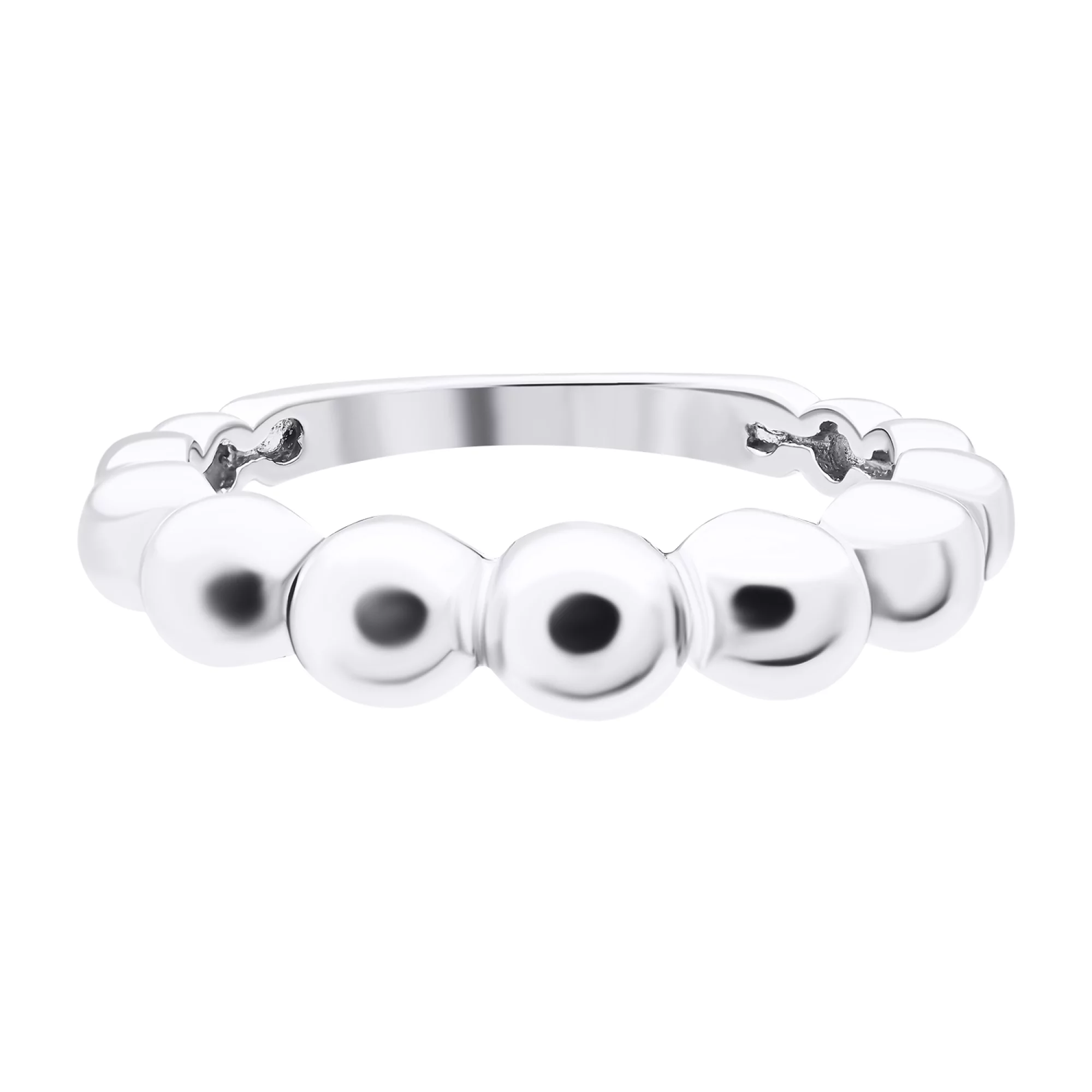 Кольцо из серебра с дорожкой шариков - 1520452 – изображение 2