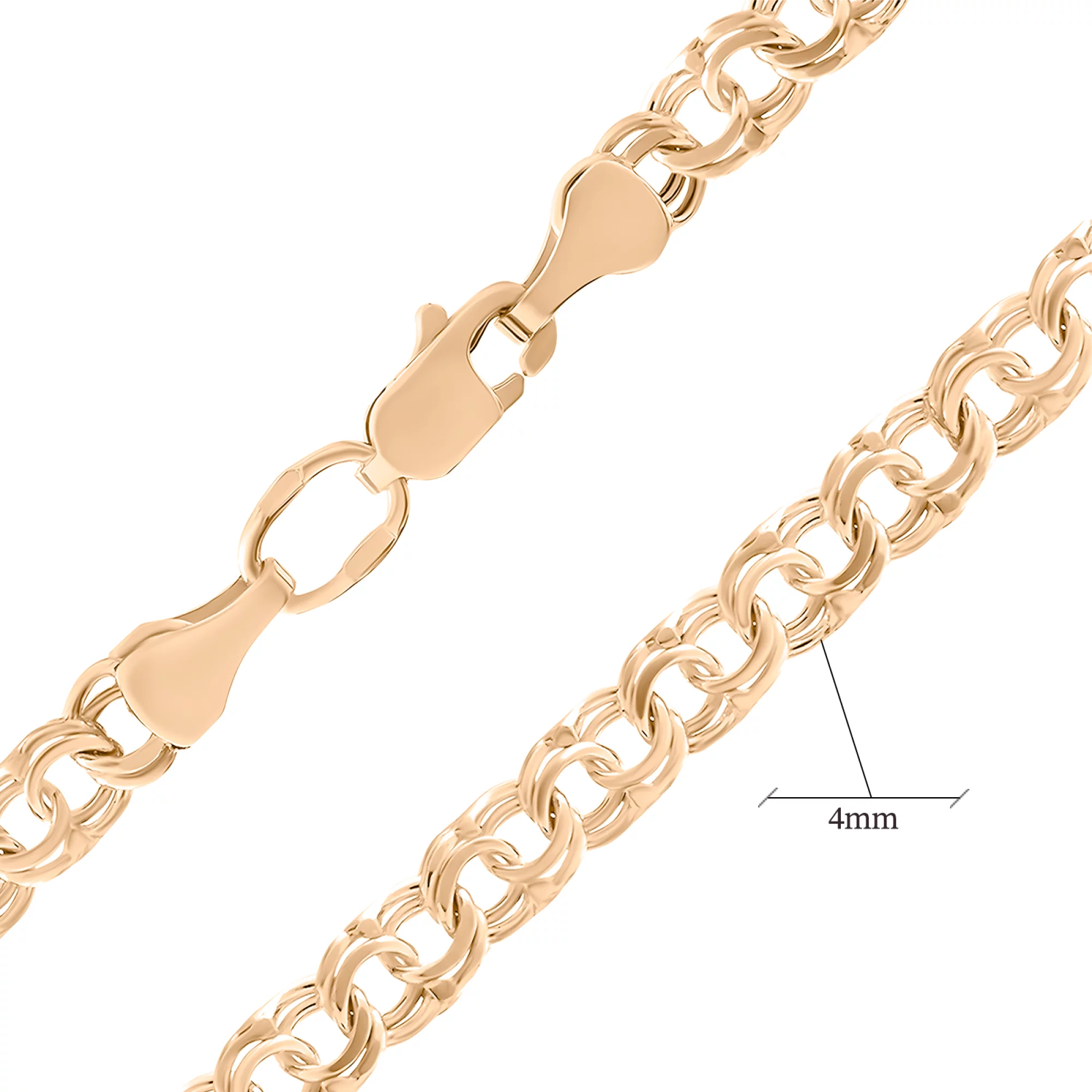 Цепочка из красного золота плетение бисмарк - 1551303 – изображение 2