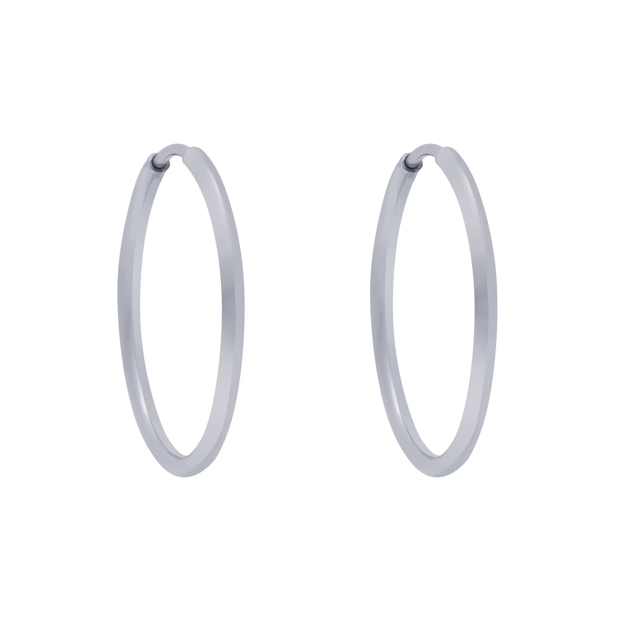 Серьги-кольца серебряные - 1663847 – изображение 1
