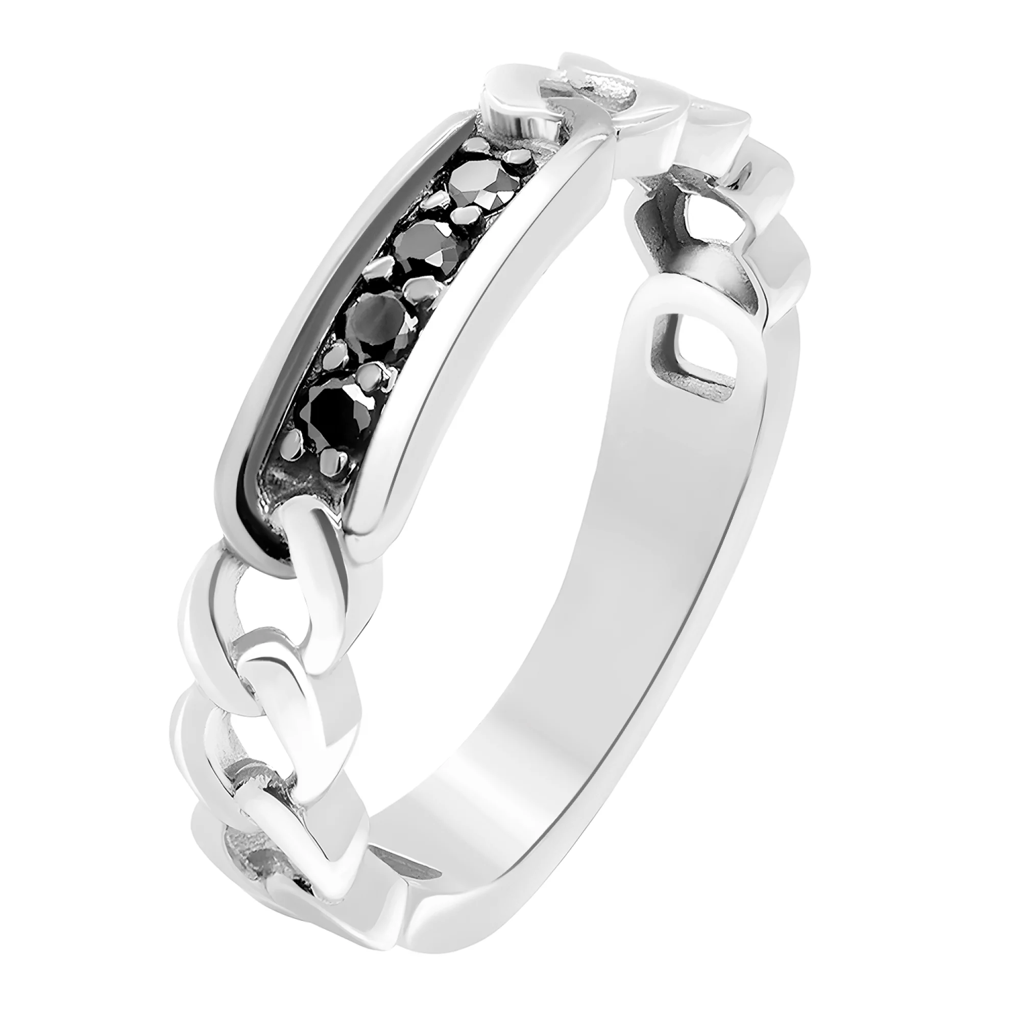 Перстень з білого золота з фіанітом Ланки - 967351 – зображення 1