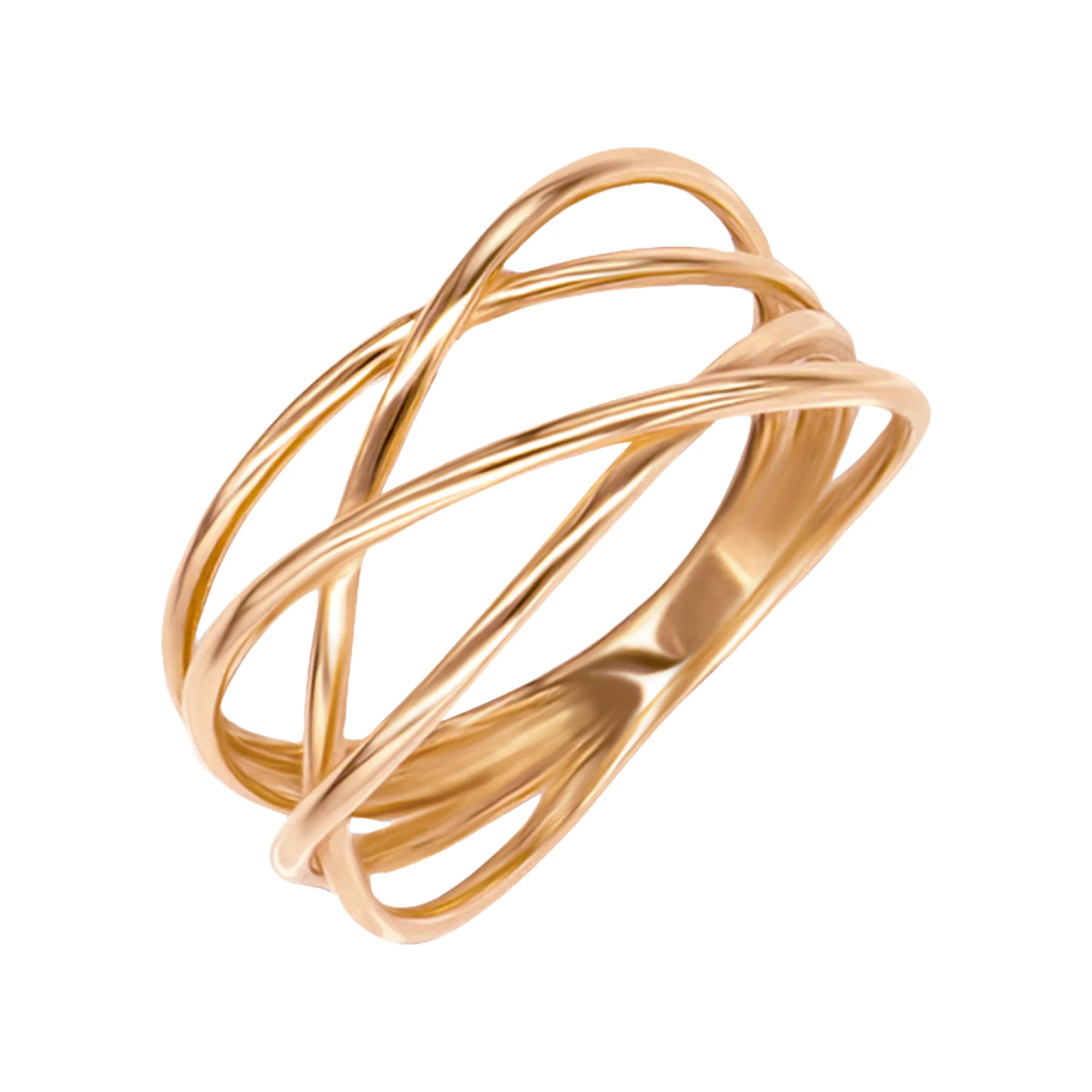 Кольцо из красного золота "Переплетение" - 966937 - 1