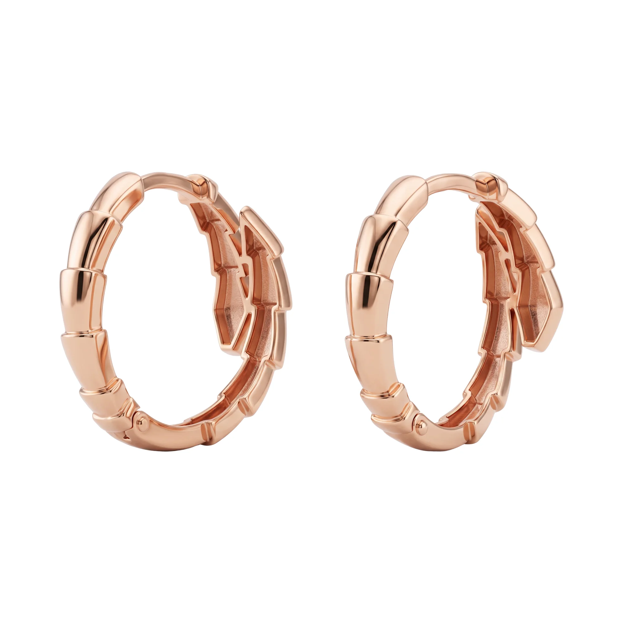 Серьги-кольца "Змея" из красного золота - 2149613 - 2