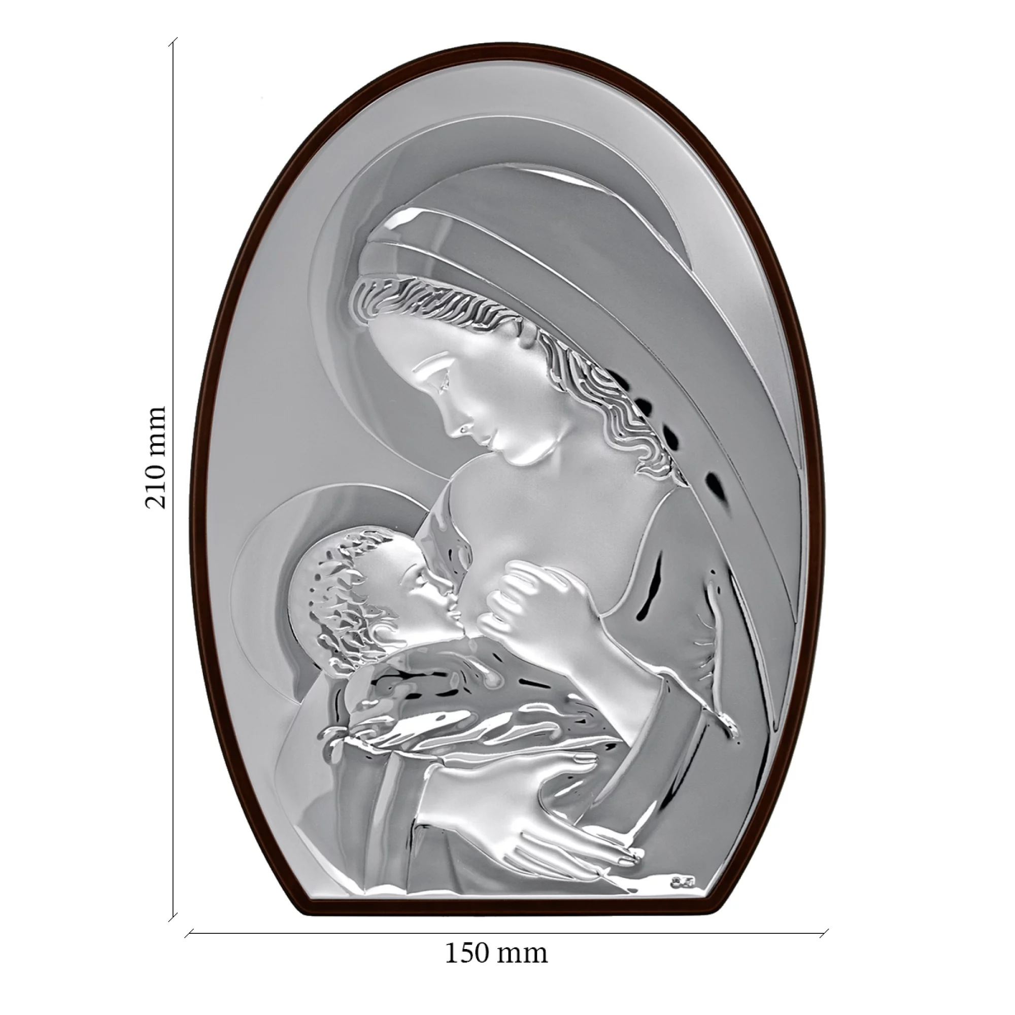 Икона "Богородица с младенцем" 15x21 мм - 855492 – изображение 2