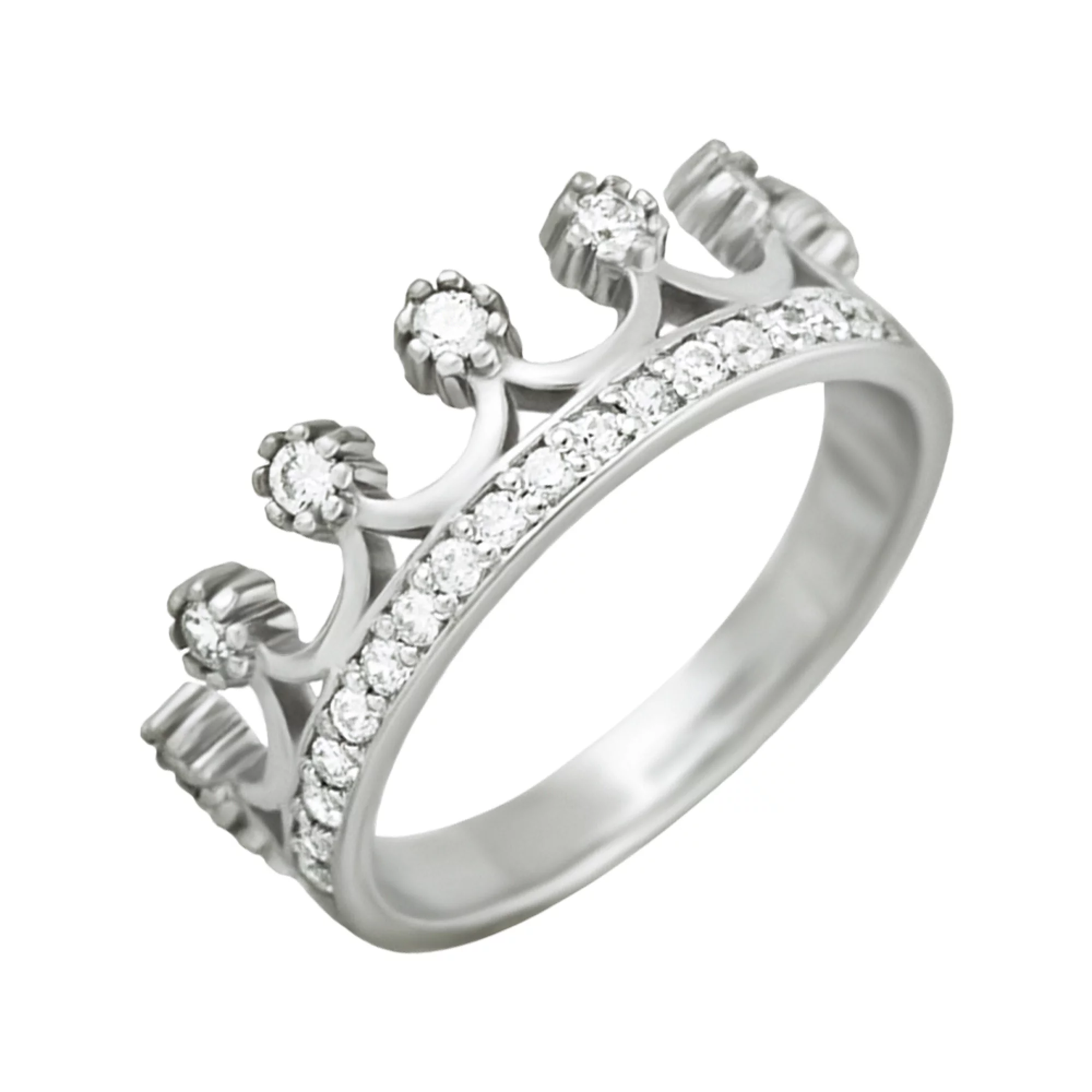 Серебряное кольцо "Корона" - 559887 – изображение 1