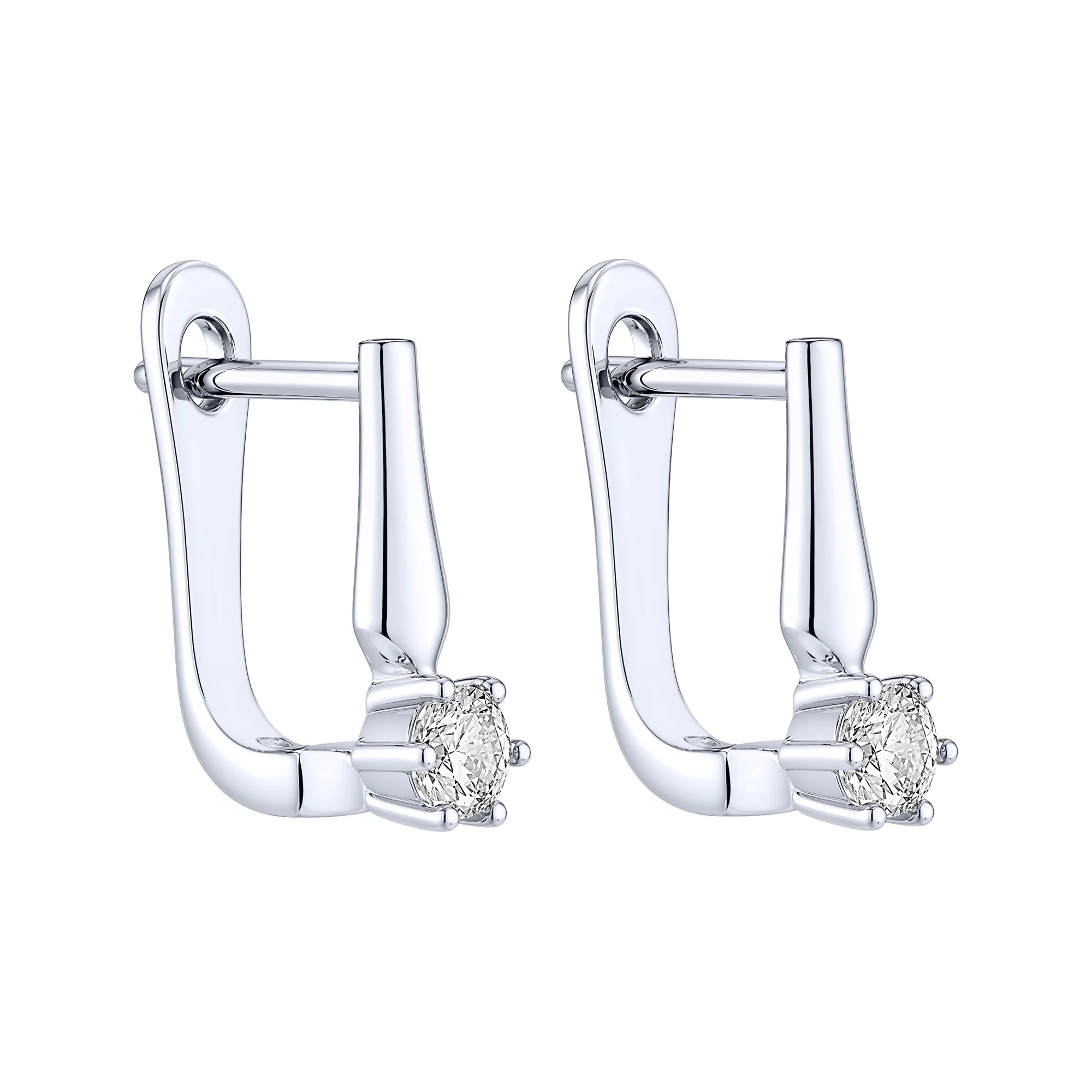 Сережки из серебра с фианитом  - 2262299 - 1