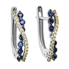 Сережки з білого золота з сапфірами - 1275298