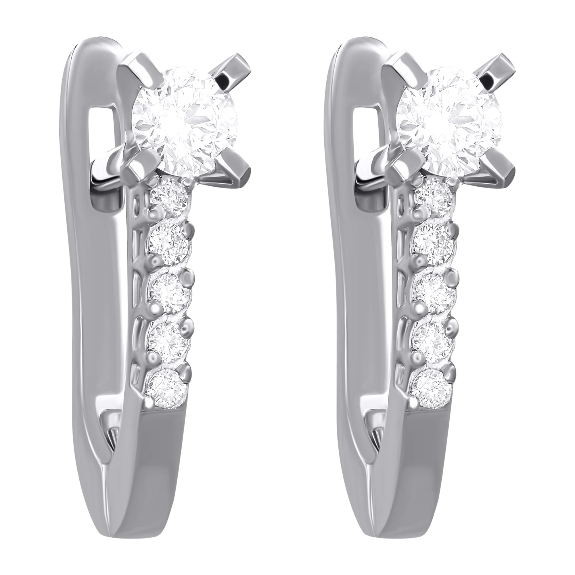 Сережки из красного золота с бриллиантами - 896197 - 1