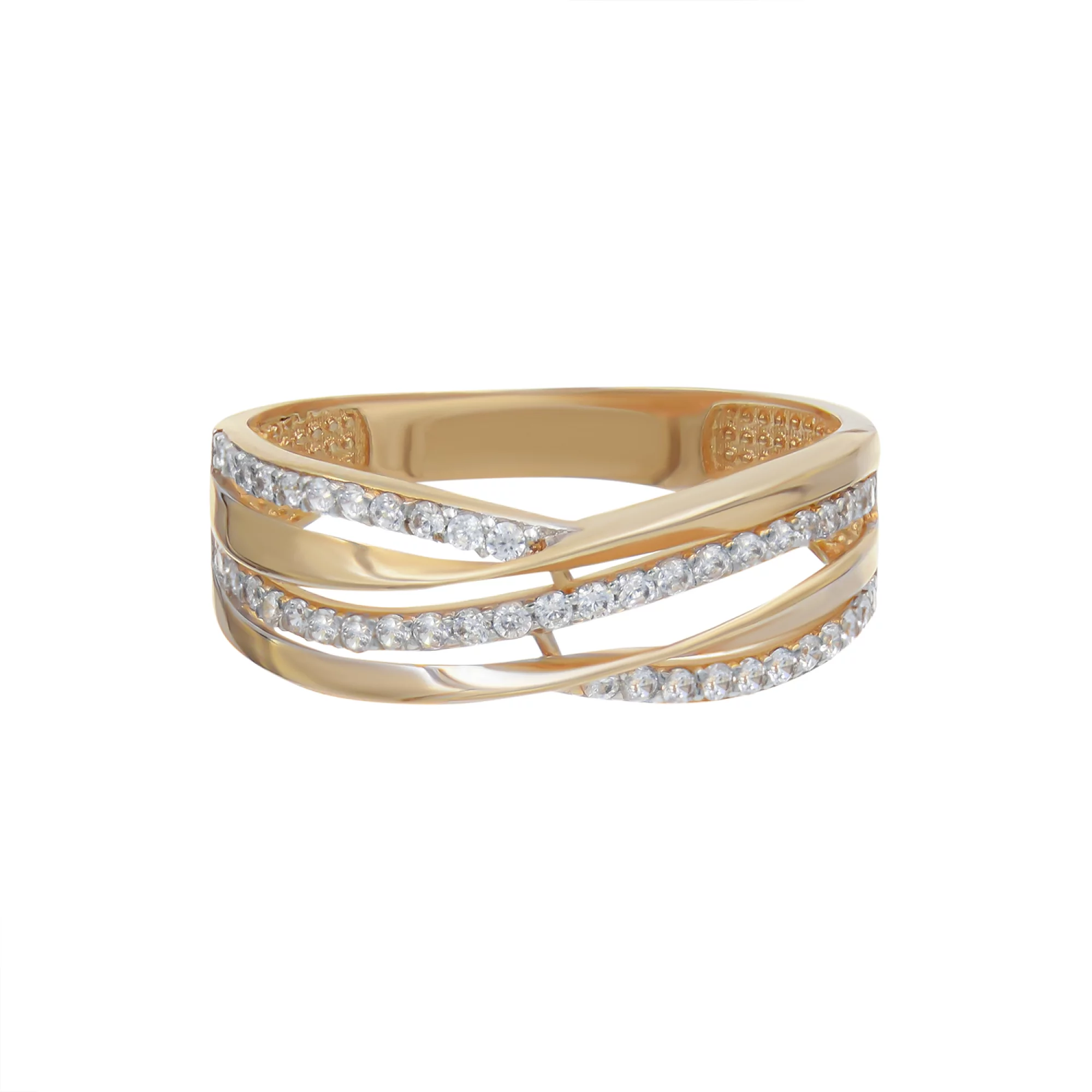 Золотое кольцо с фианитом - 732130 – изображение 2