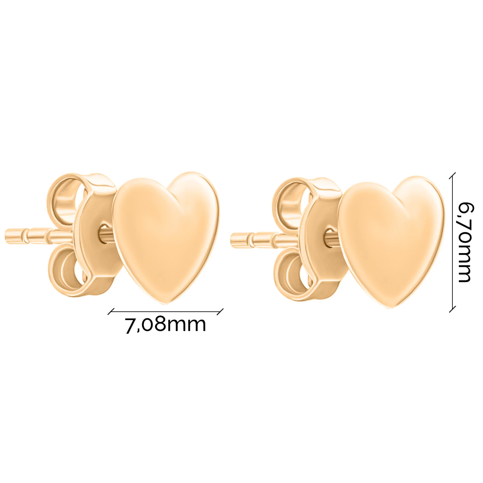 Сережки "Сердечка" з червоного золота - 1744765 – зображення 6