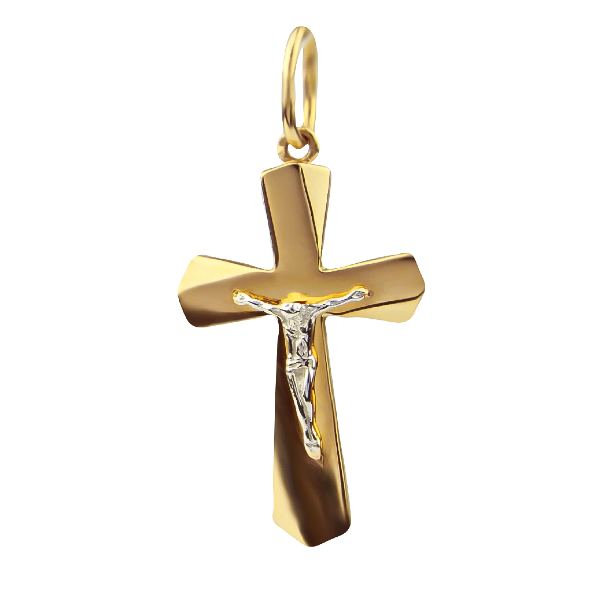 Крестик из комбинированного золота - 815625 – изображение 1