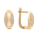 Сережки из красного золота с фианитами - 870395