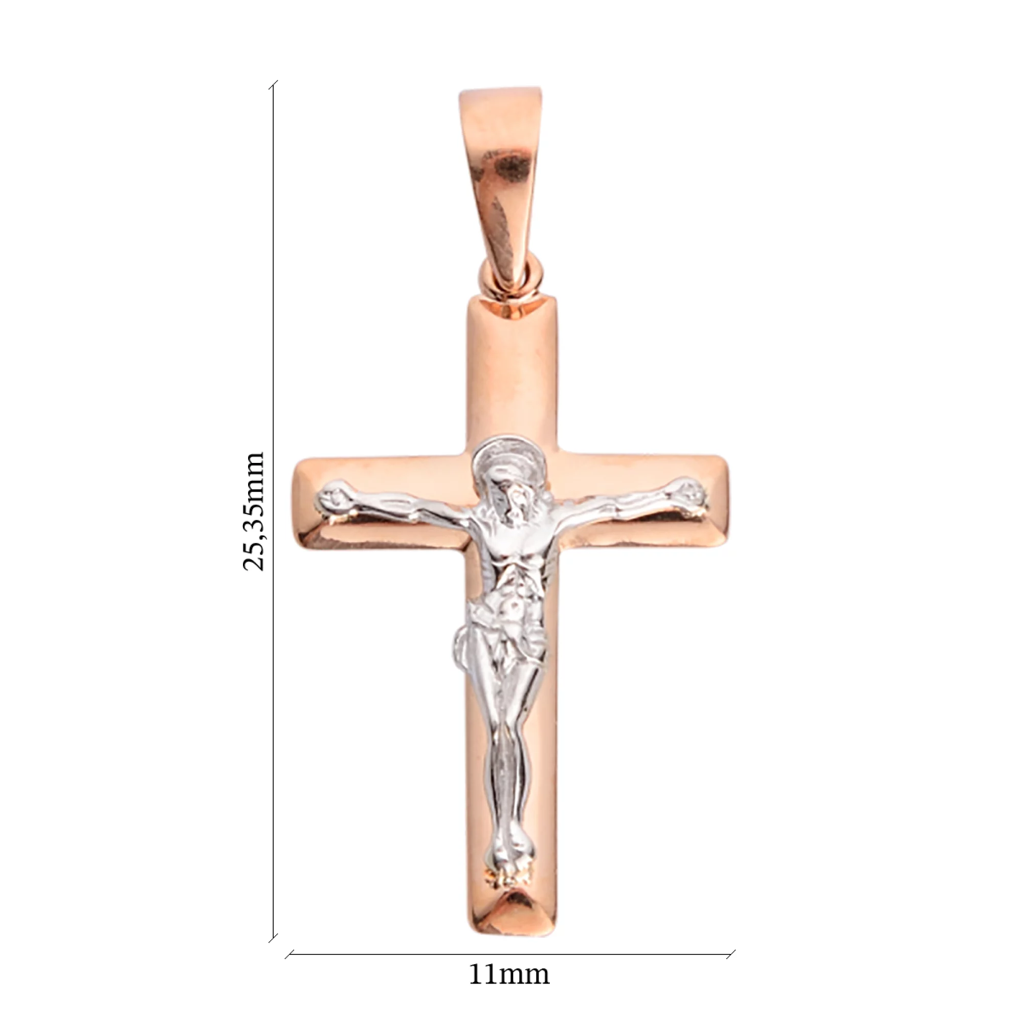 Крестик из красного и белого золота - 474479 – изображение 2
