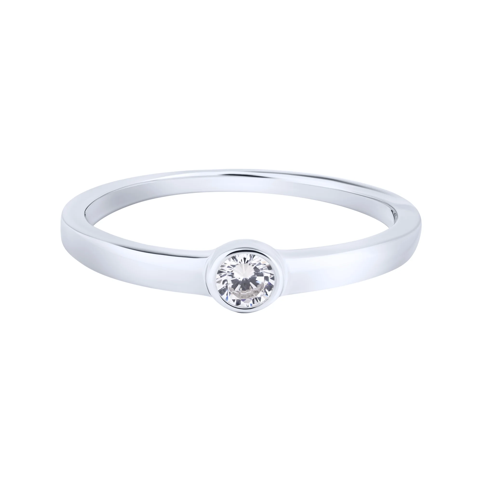 Серебряное кольцо с фианитом - 2122986 - 2