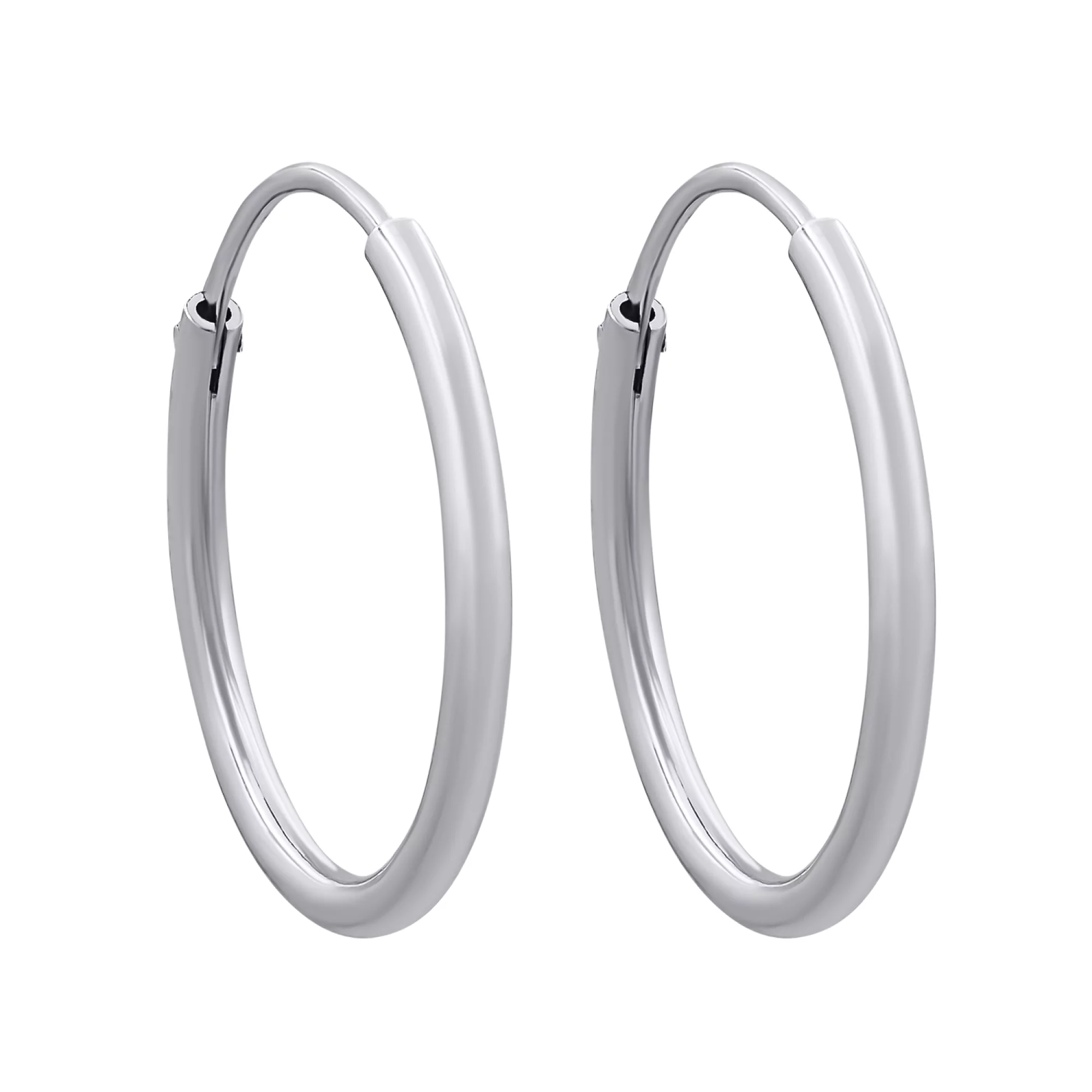 Сережки-кільця срібні - 1269050 – зображення 1