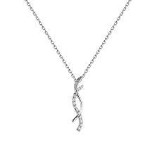 Ланцюжок з білого золота з підвіскою "Переплетення" з діамантами плетіння якір - 1524237