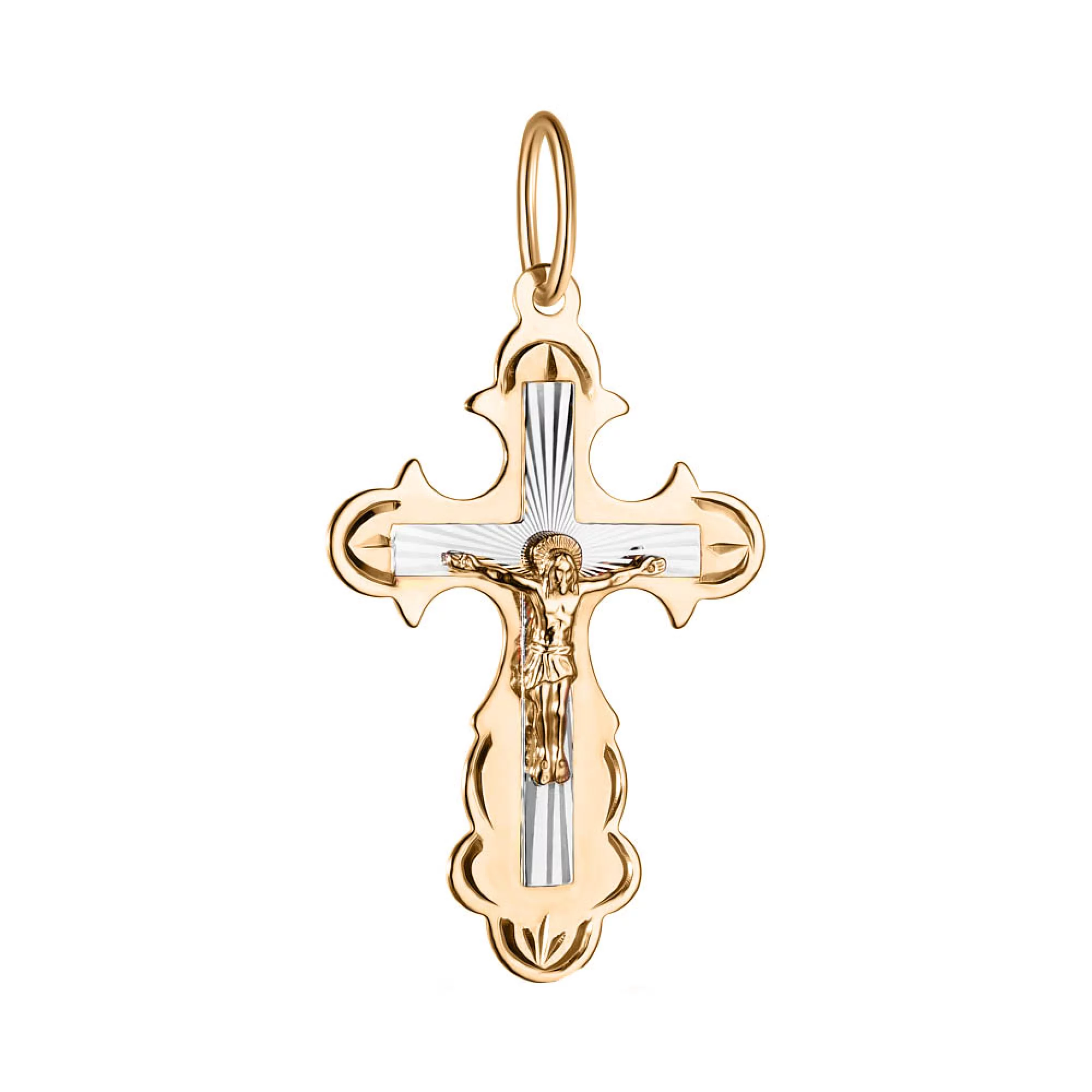 Золотой нательный крестик "Распятие" - 1619034 – изображение 1