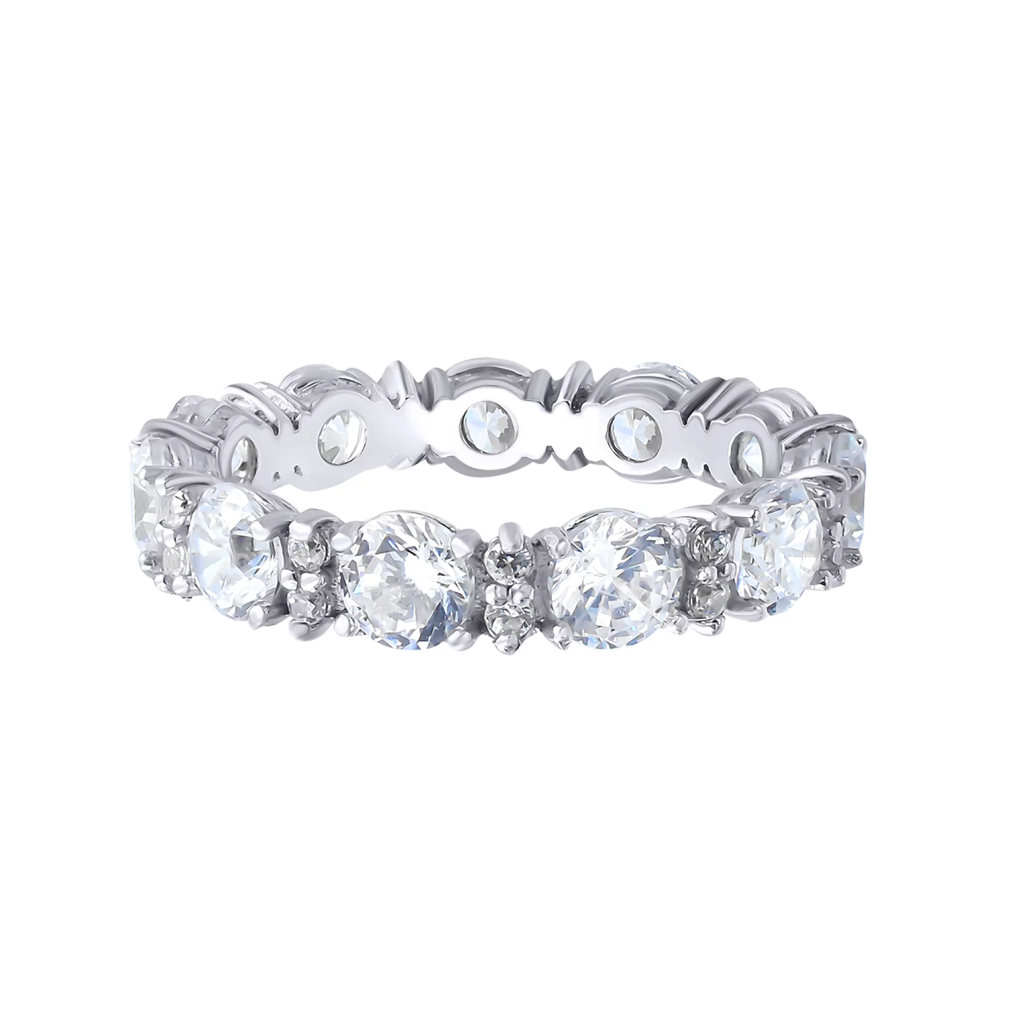 Серебряное кольцо с фианитом - 547351 – изображение 2