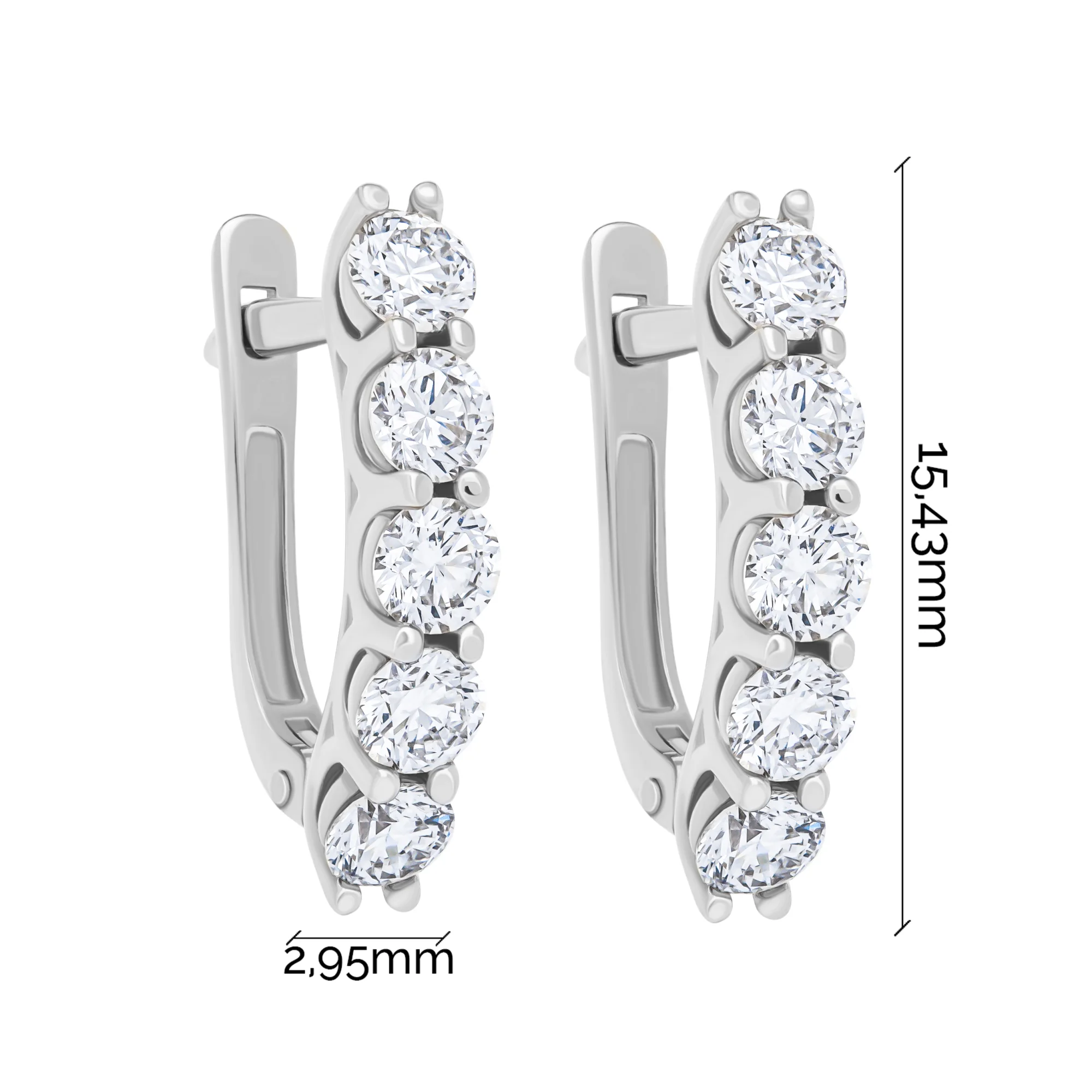 Сережки из белого золота с бриллиантами - 959536 - 3