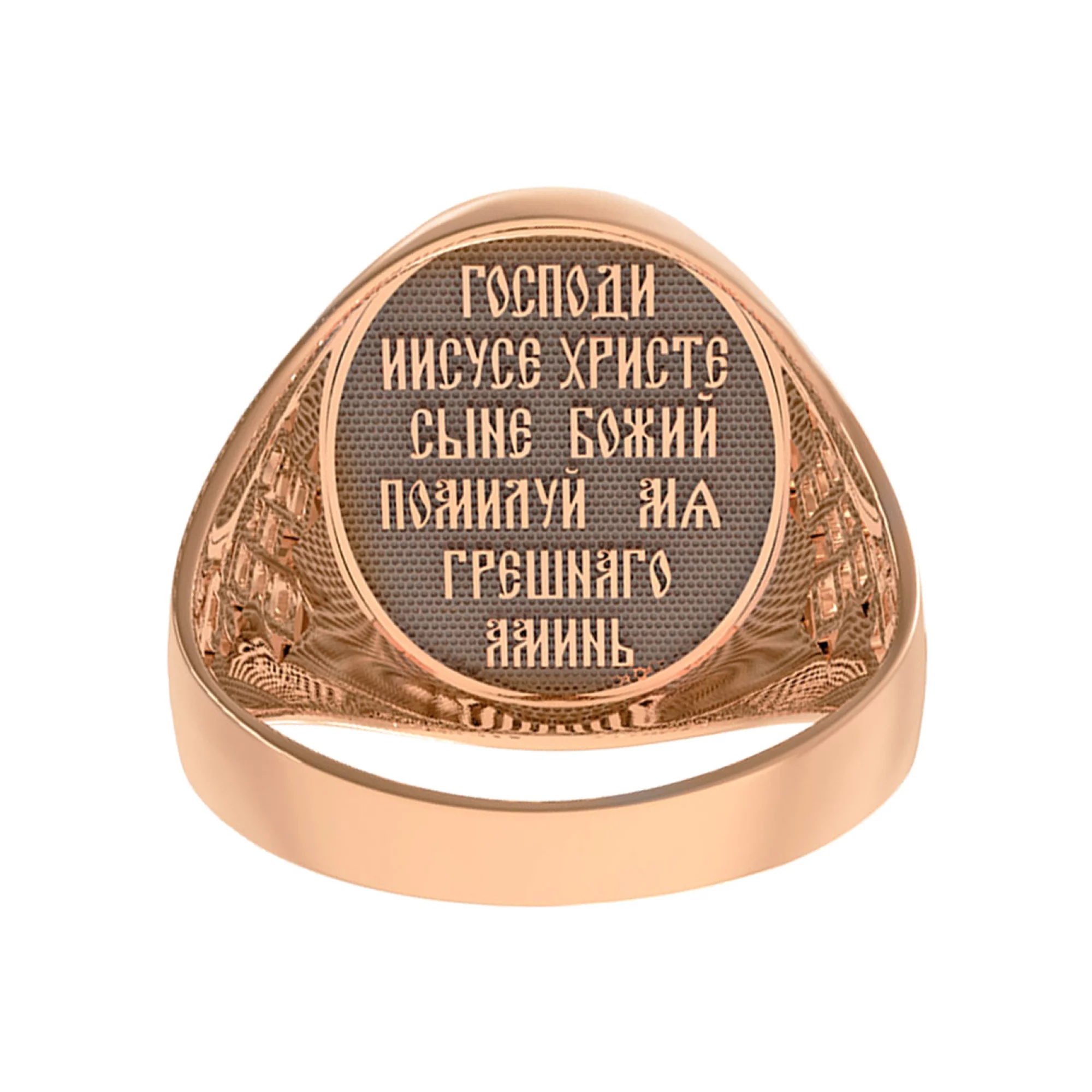 Перстень-печатка из красного золота Ангел - 431152 – изображение 2