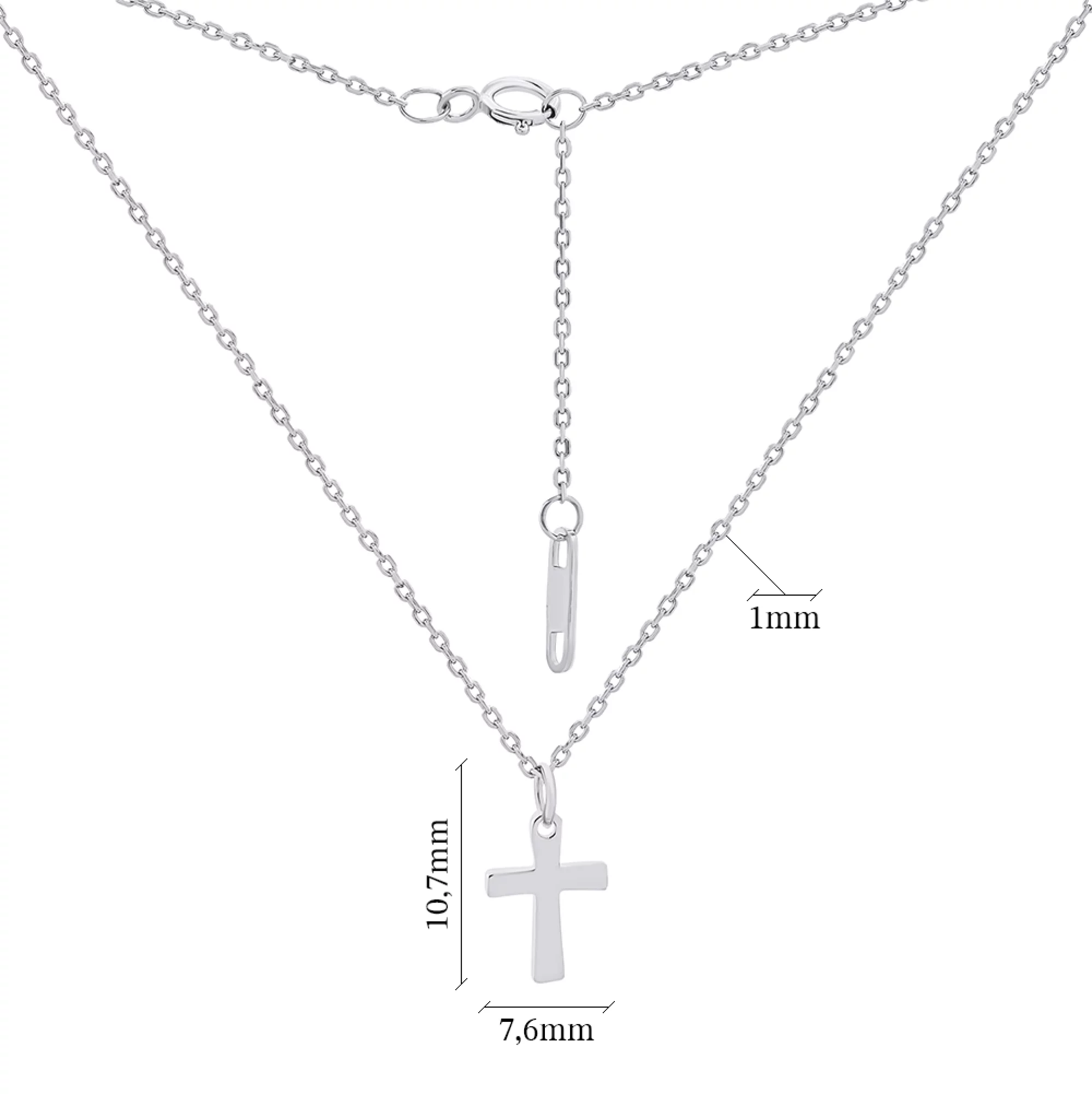 Ланцюжок із хрестиком зі срібла плетіння якір - 1503888 – зображення 3