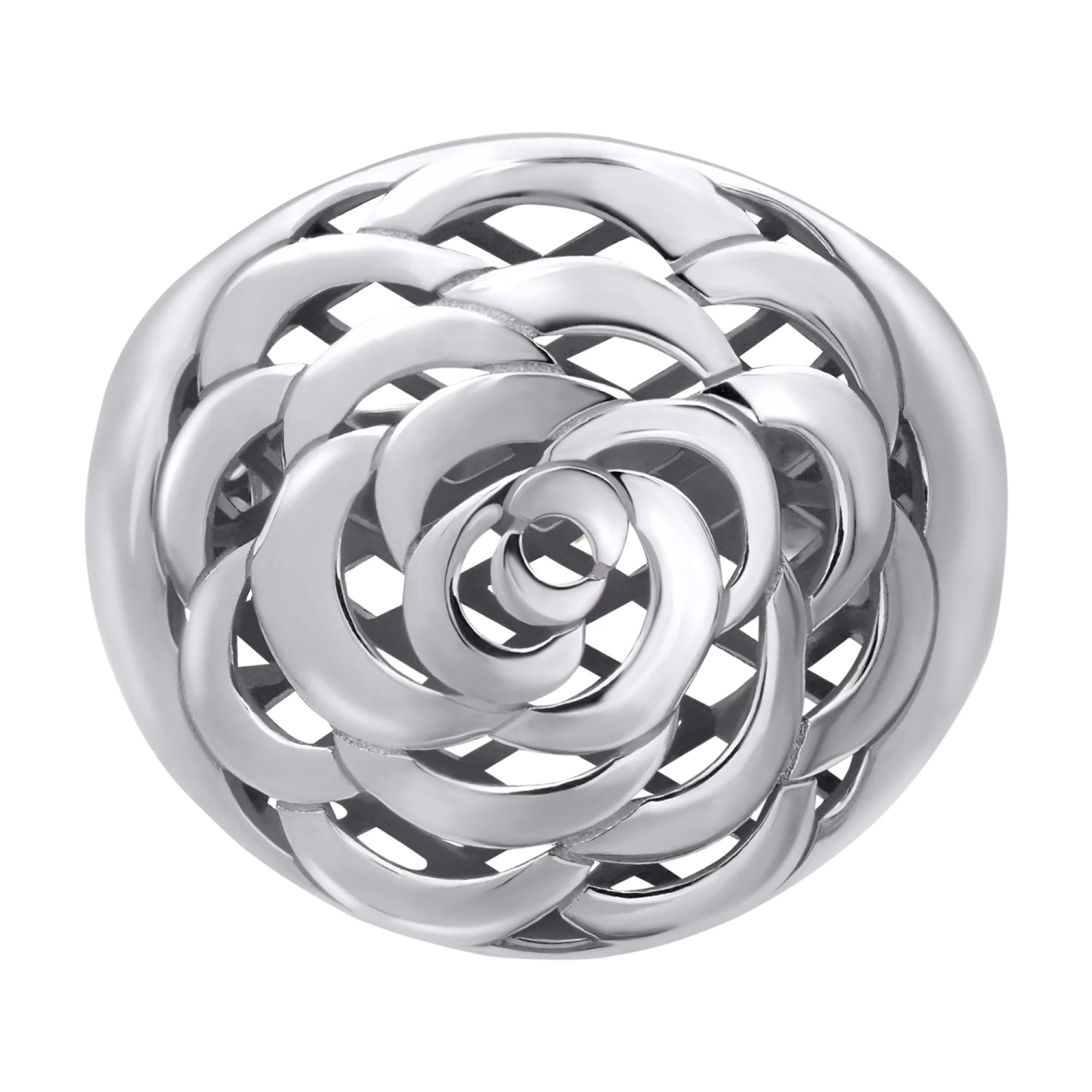 Каблучка срібна з платиновим покриттям - 878644 – зображення 2