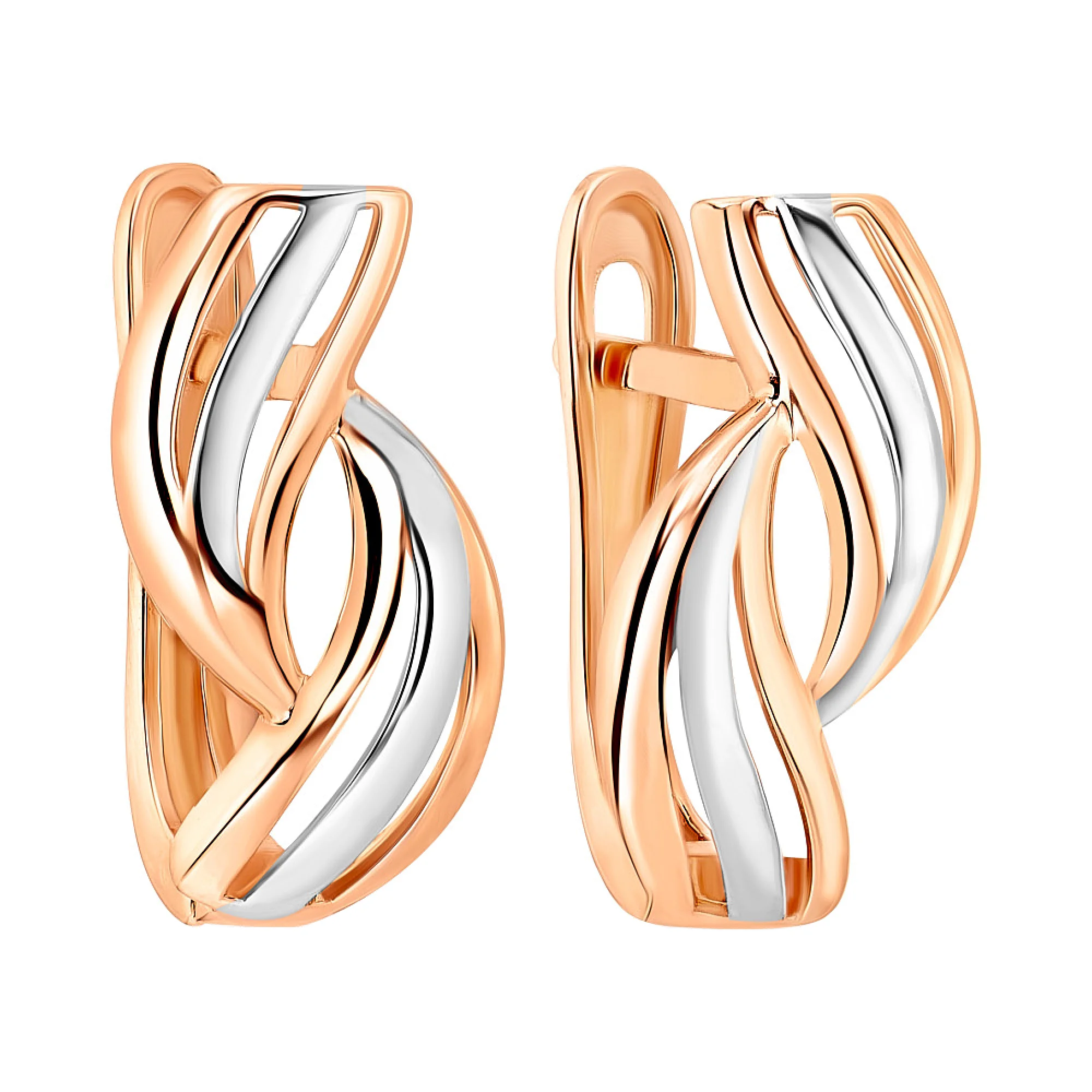 Сережки из комбинированного золота - 967174 - 1