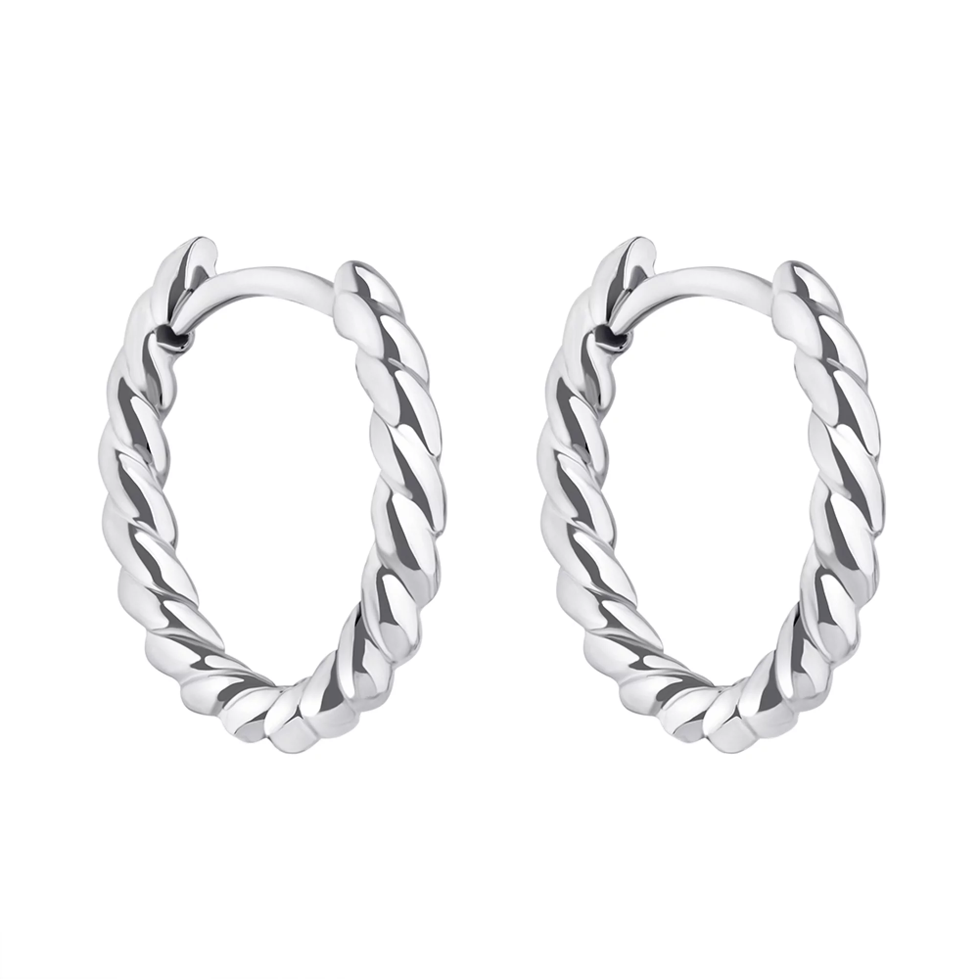 Сережки-кільця зі срібла - 1307311 – зображення 1