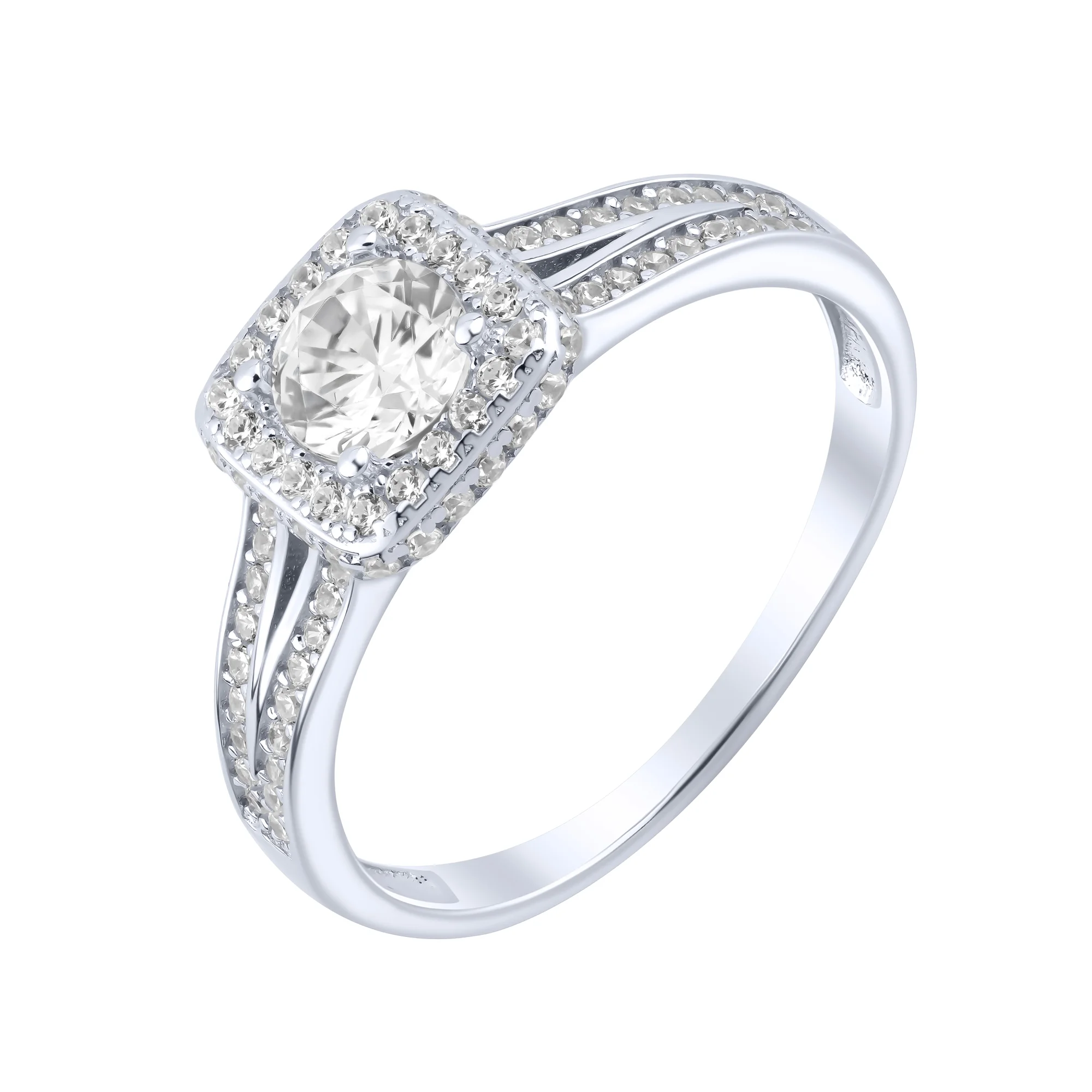 Серебряное двойное кольцо 2 в 1 "Геометрия" с фианитами - 2260727 - 3