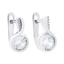 Сережки зі срібла з фіанітом  - 1520953