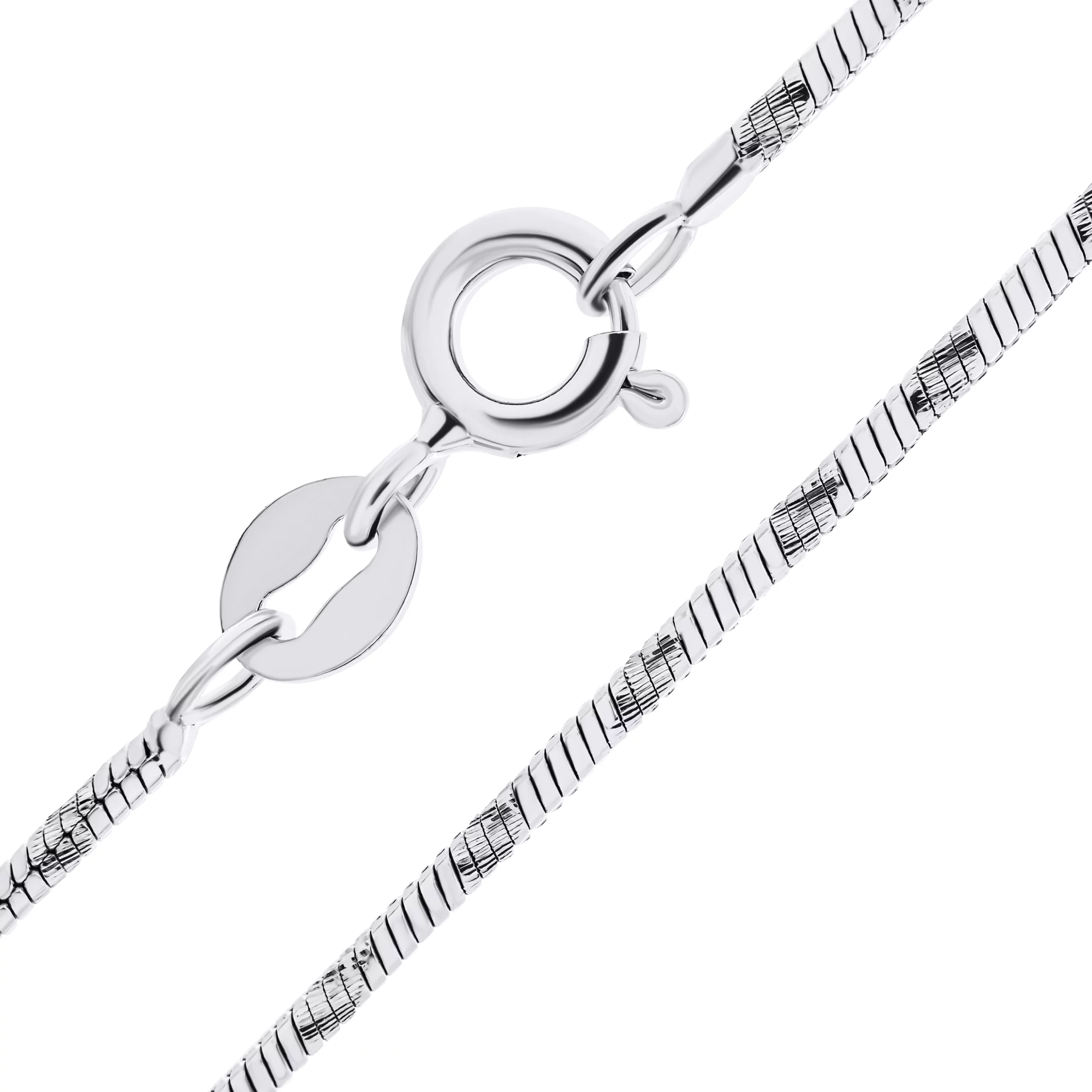 Серебряная цепочка с родированием плетение снейк - 1529075 – изображение 1