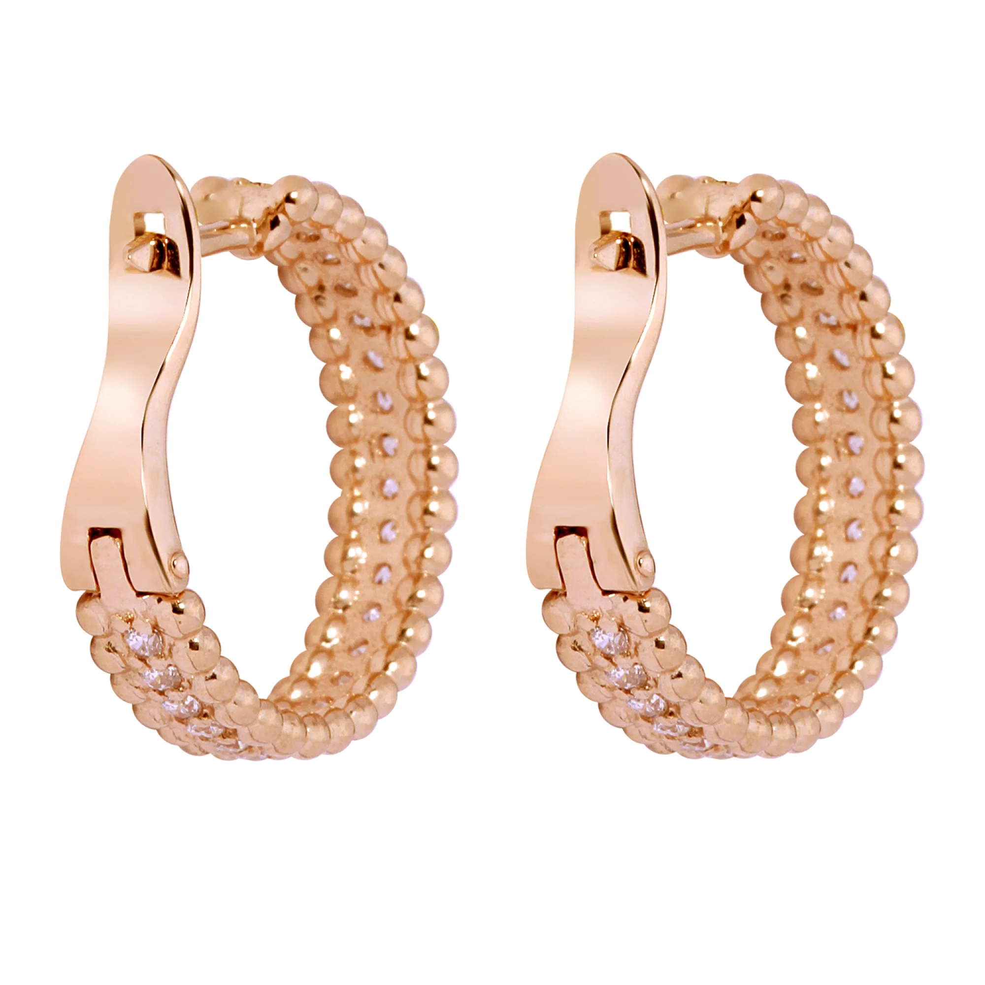 Сережки из красного золота с фианитами - 952544 - 2