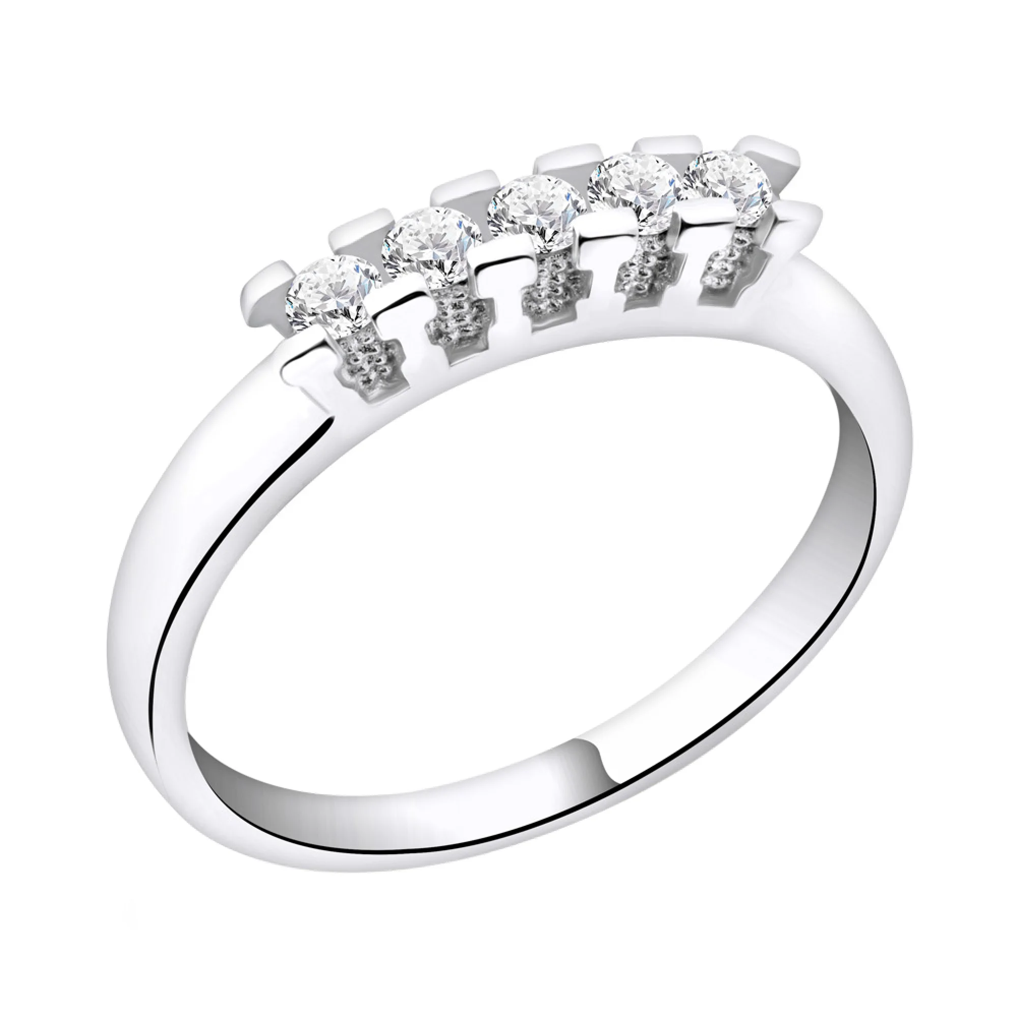 Кольцо из серебра с фианитами - 1451276 - 1