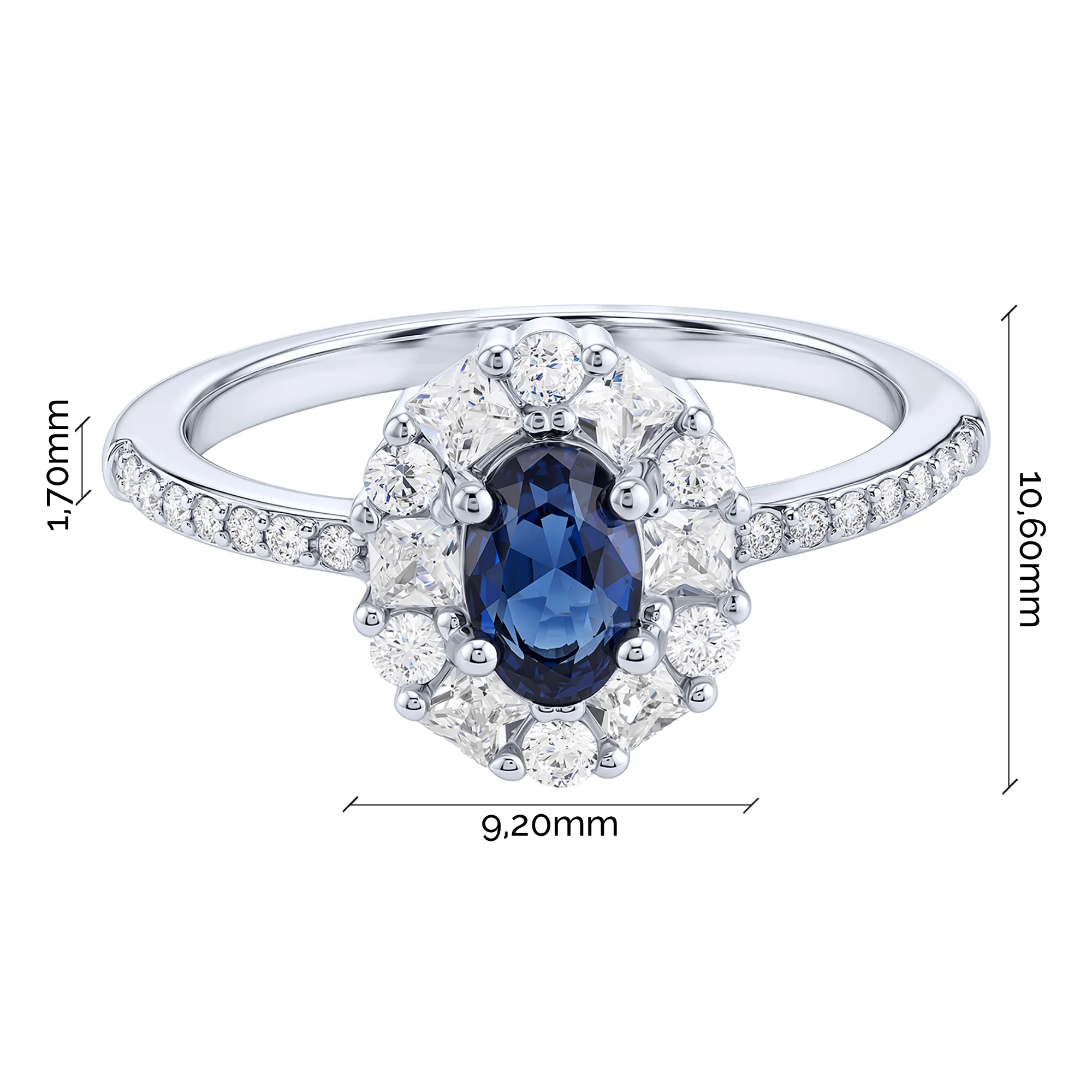 Серебряное кольцо с альпинитом и фианитами - 2289411 - 3