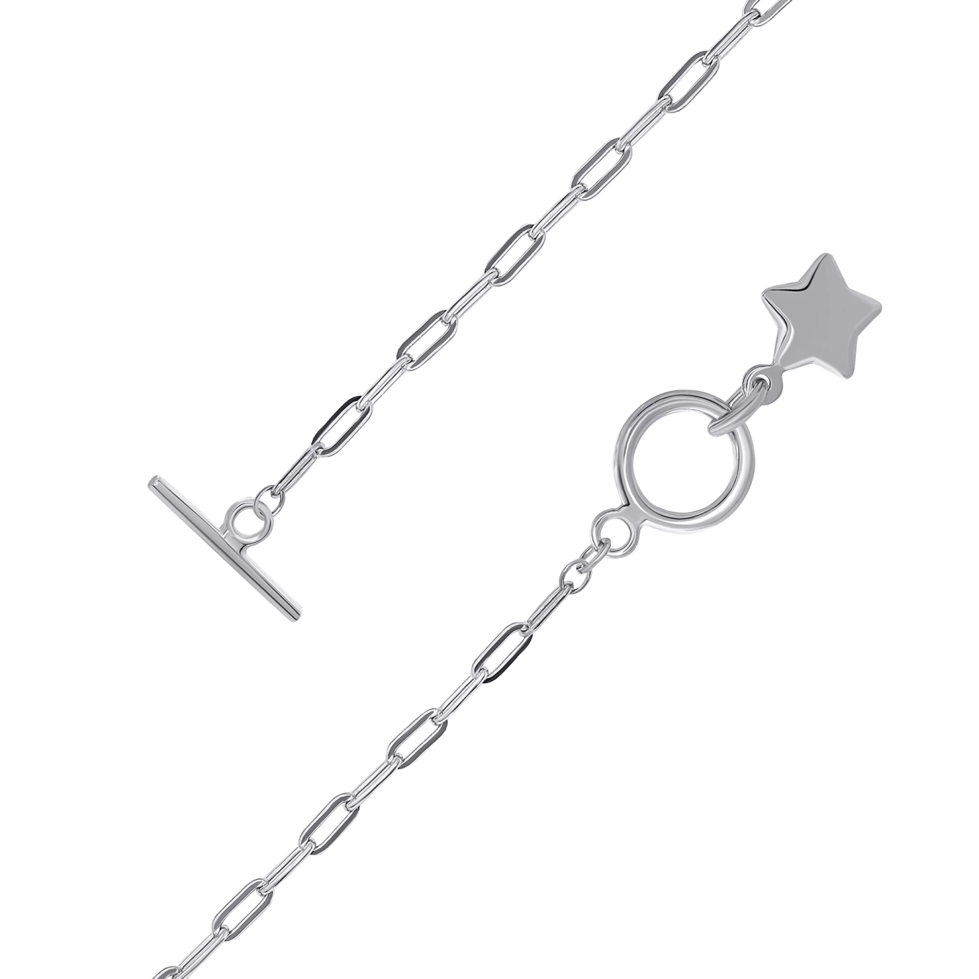 Браслет "Звездочка" из серебра якорное плетение - 1468757 – изображение 2