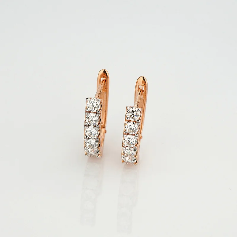 Серьги в красном золоте с бриллиантами - 2137961